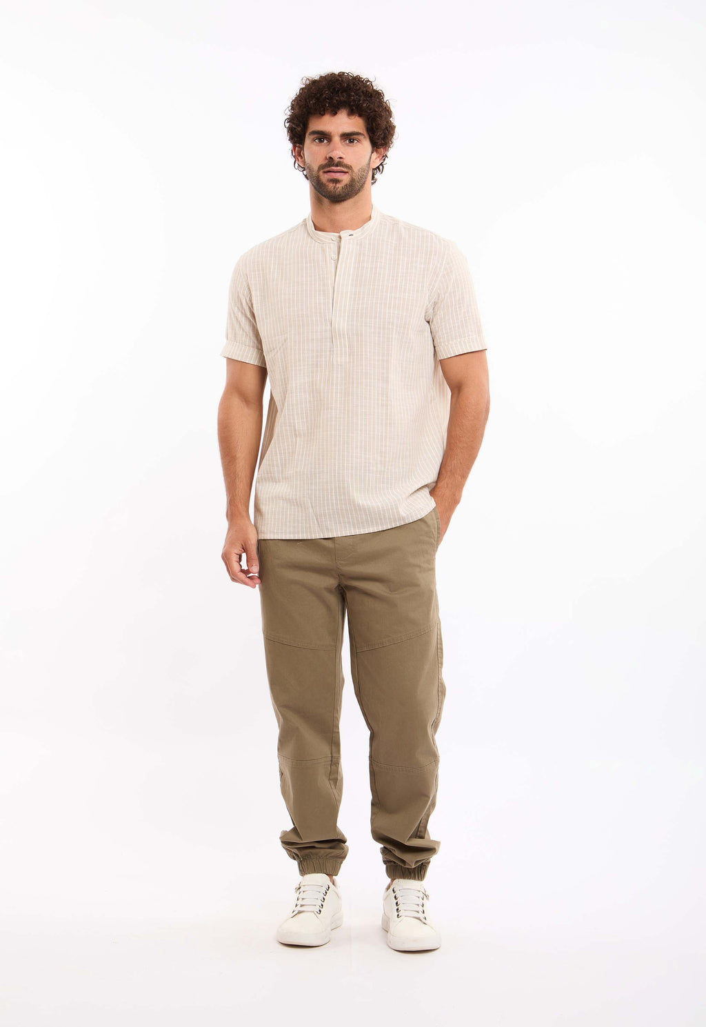 Stitched-Panel Drawstring Pants
