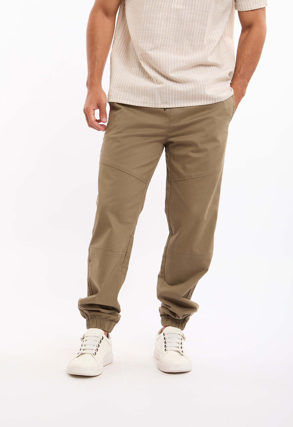 Stitched-Panel Drawstring Pants