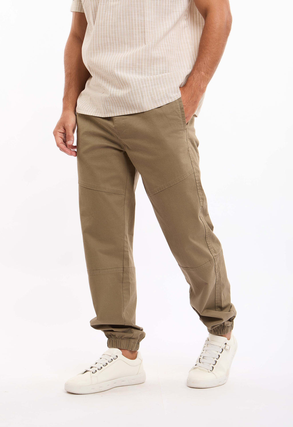Stitched-Panel Drawstring Pants