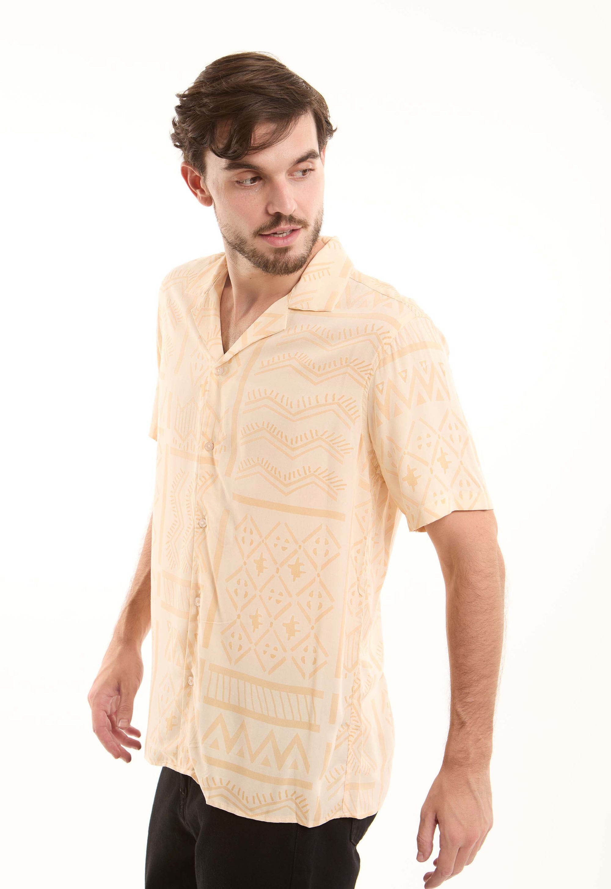 Short Sleeves Comfy Shirt with Random Pattern