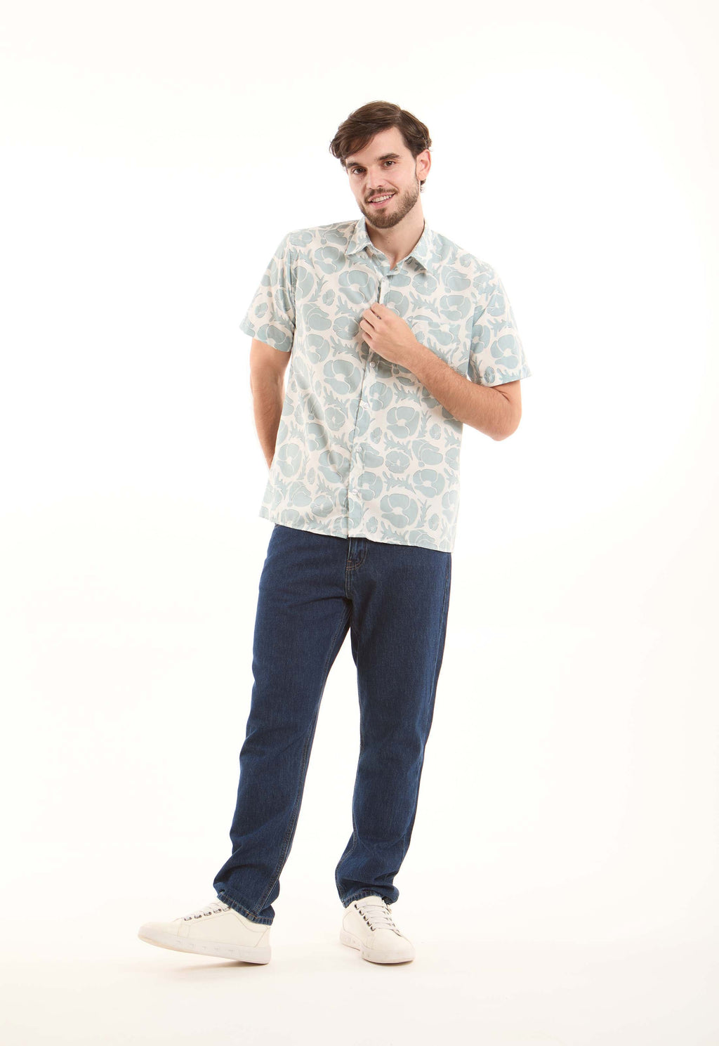 Patterned Short Sleeves Casual Shirt