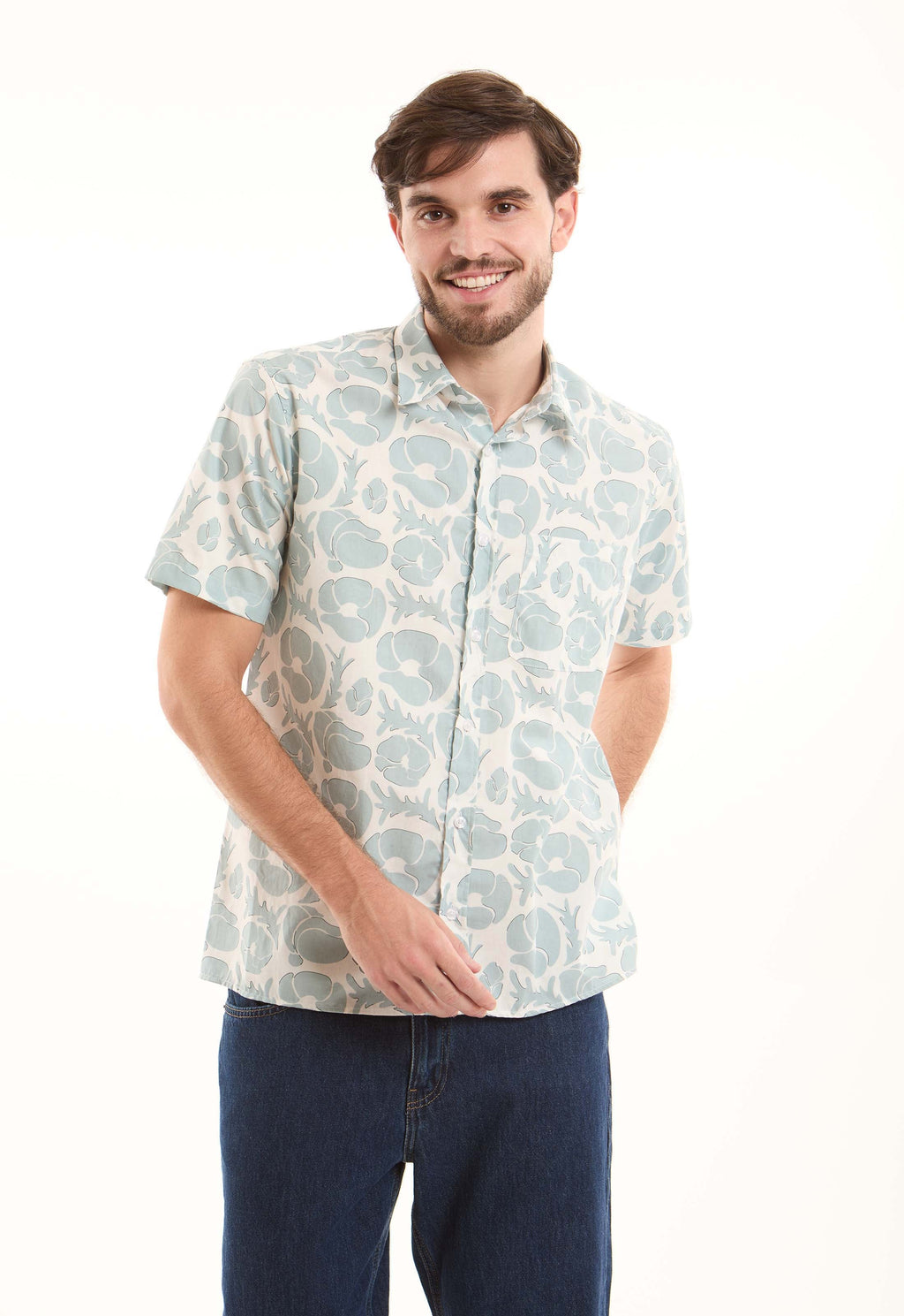 Patterned Short Sleeves Casual Shirt