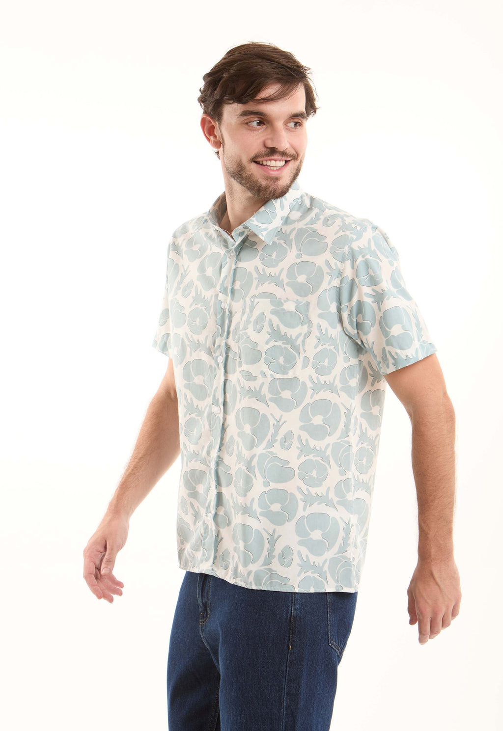 Patterned Short Sleeves Casual Shirt