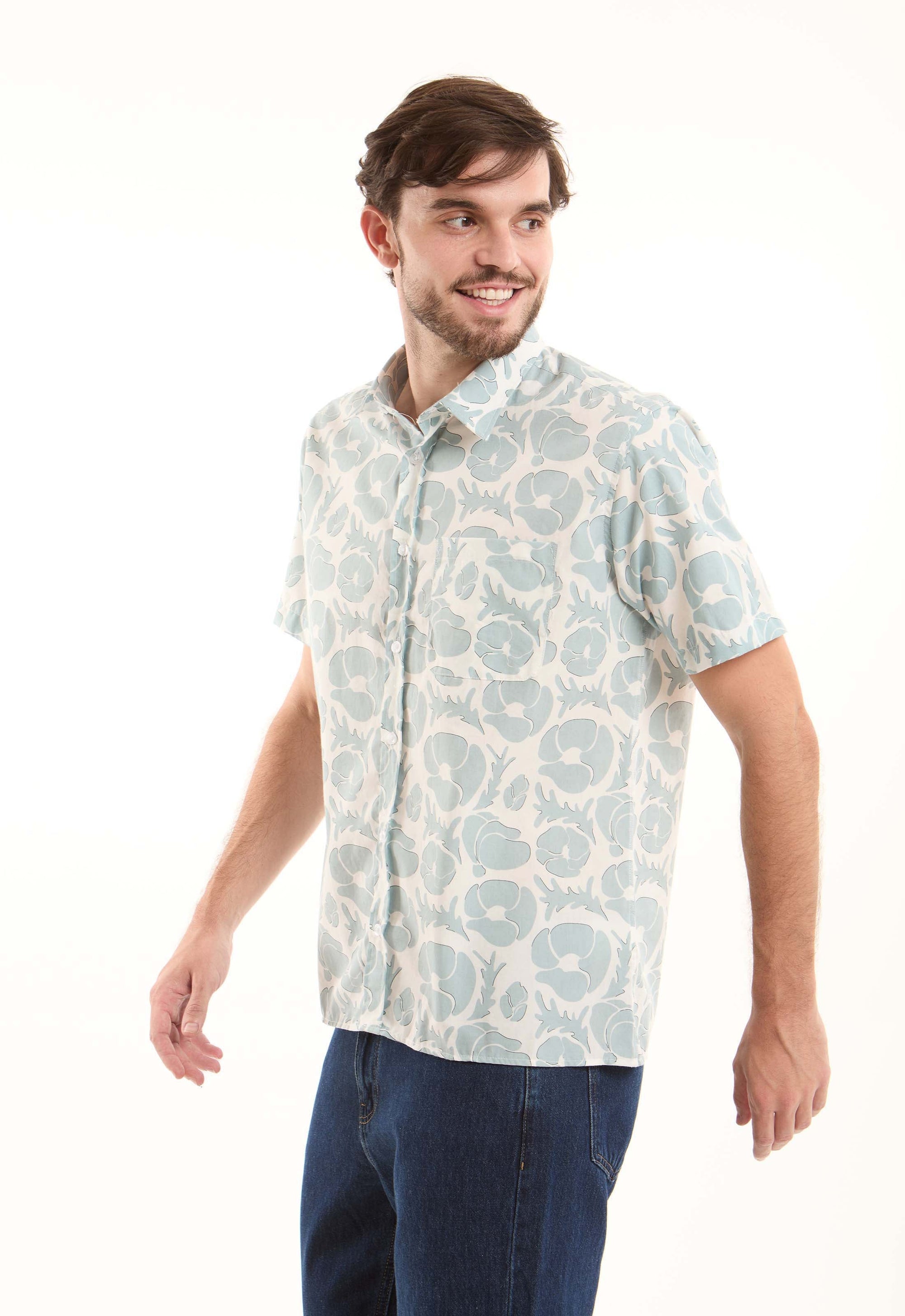 Patterned Short Sleeves Casual Shirt