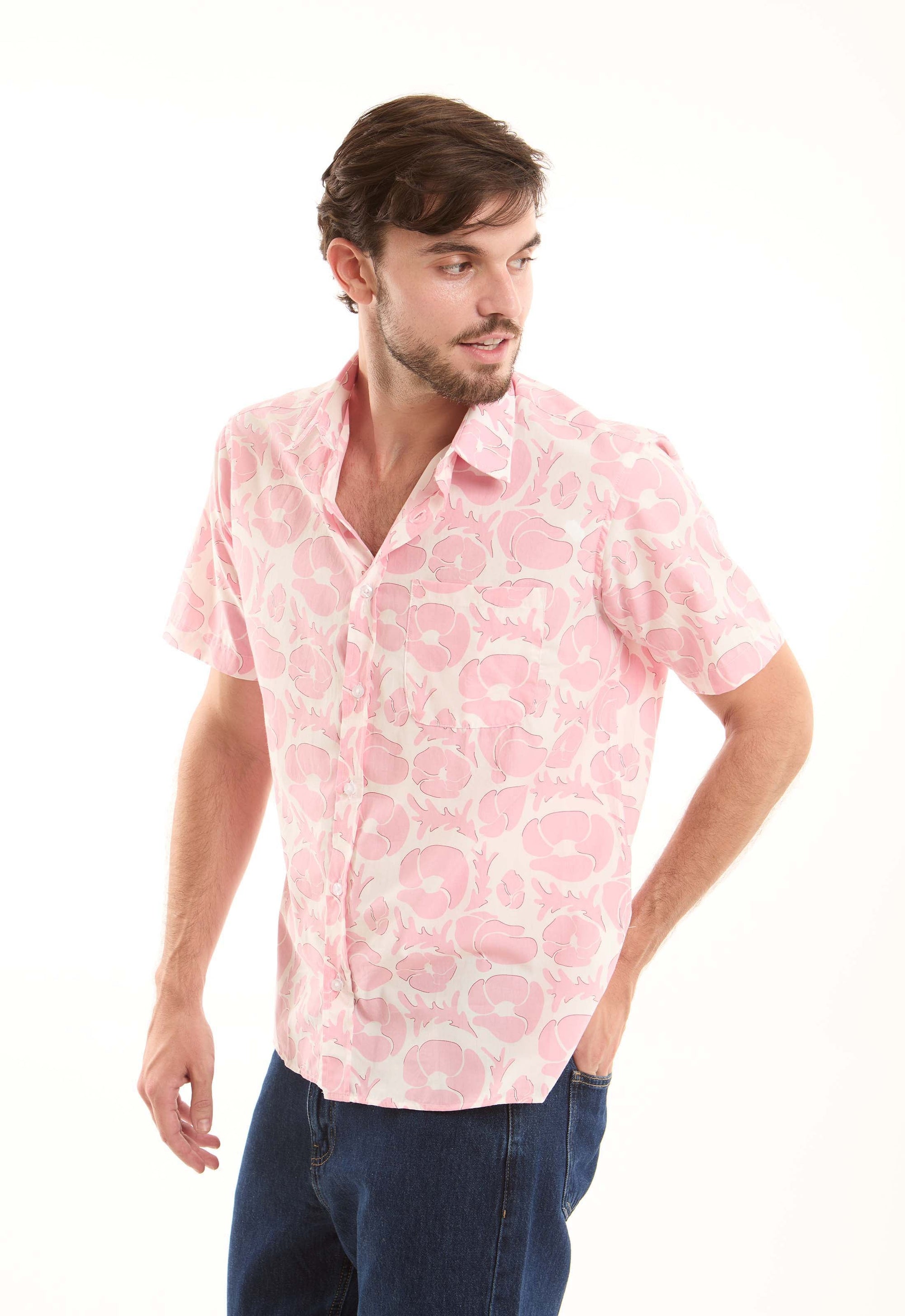 Patterned Short Sleeves Casual Shirt