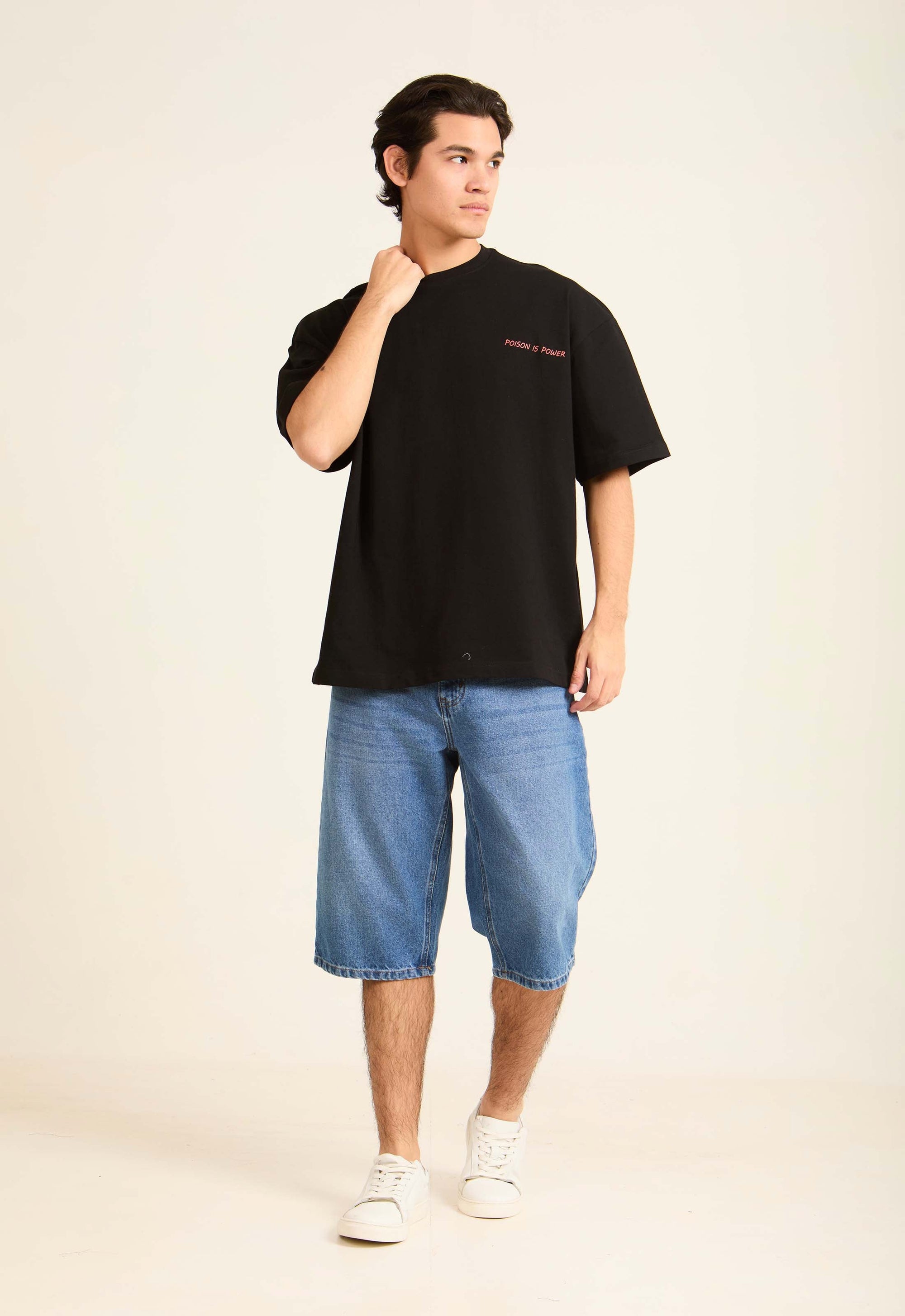 Casual Solid Long Denim Shorts