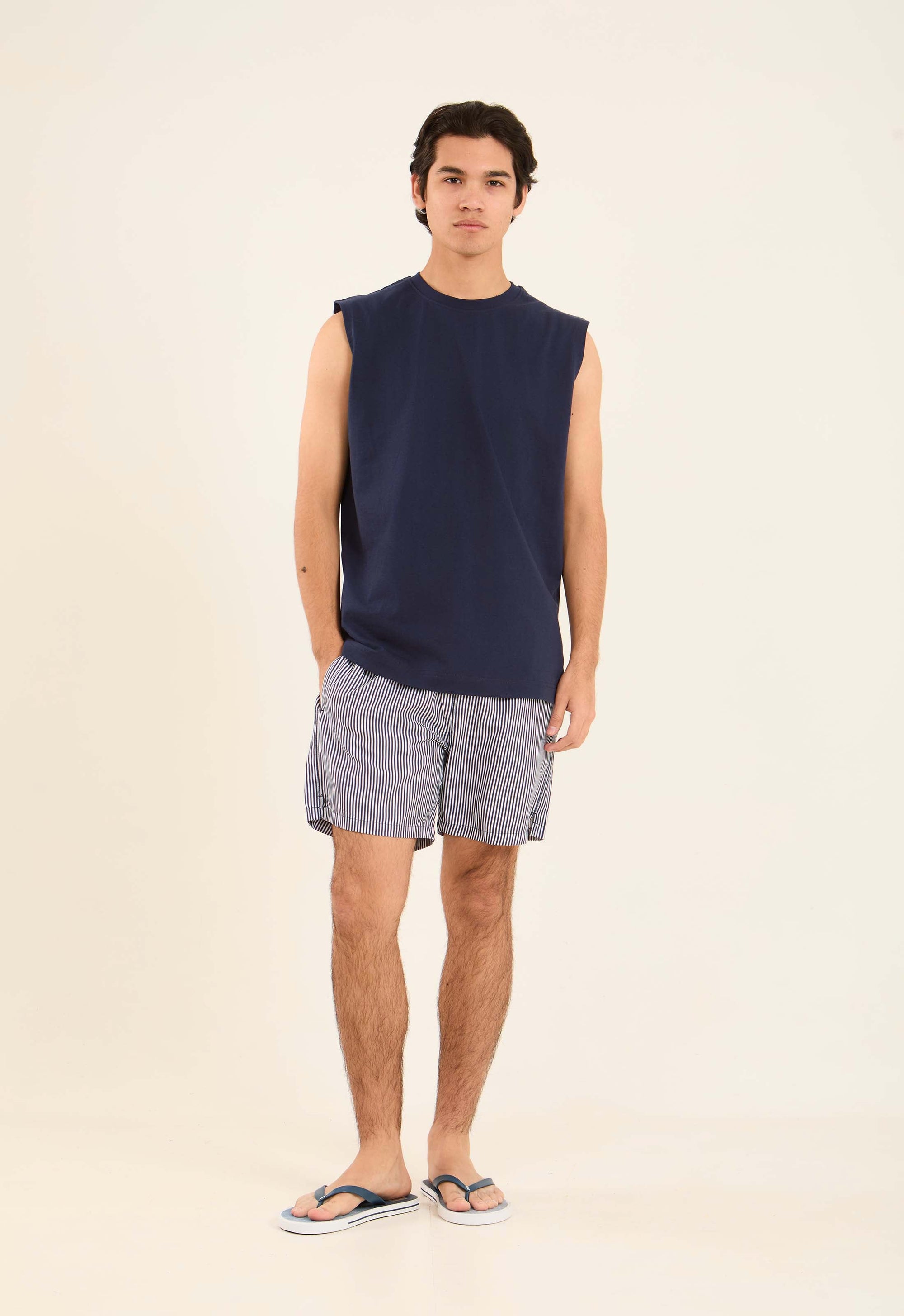 Viscose Striped Summer Swim Shorts