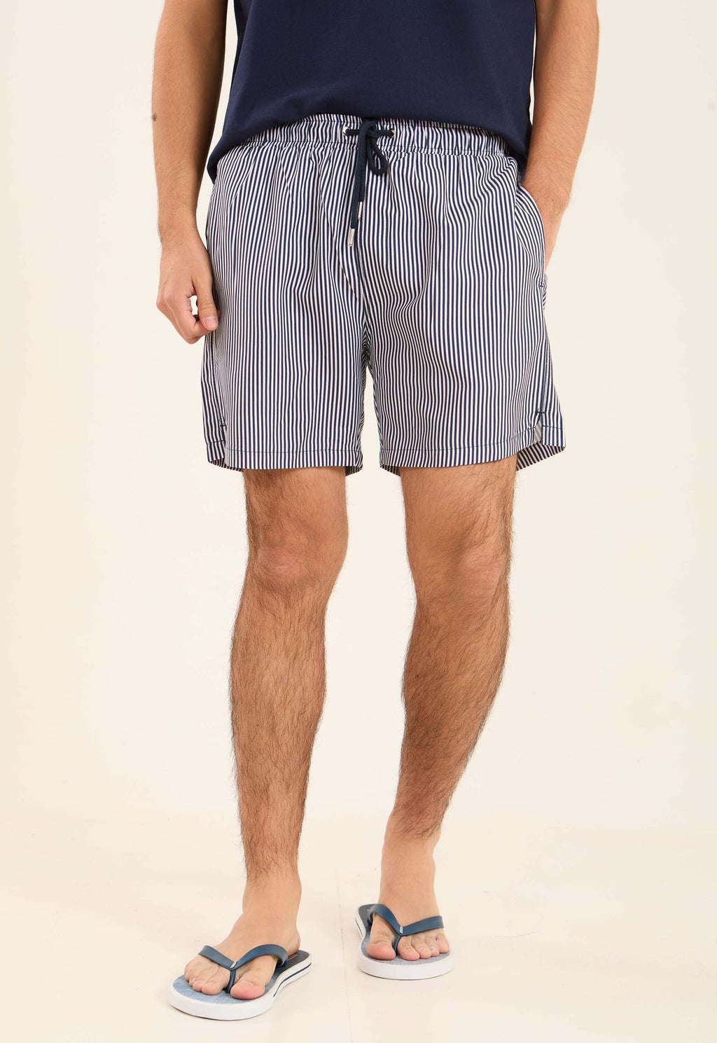 Viscose Striped Summer Swim Shorts
