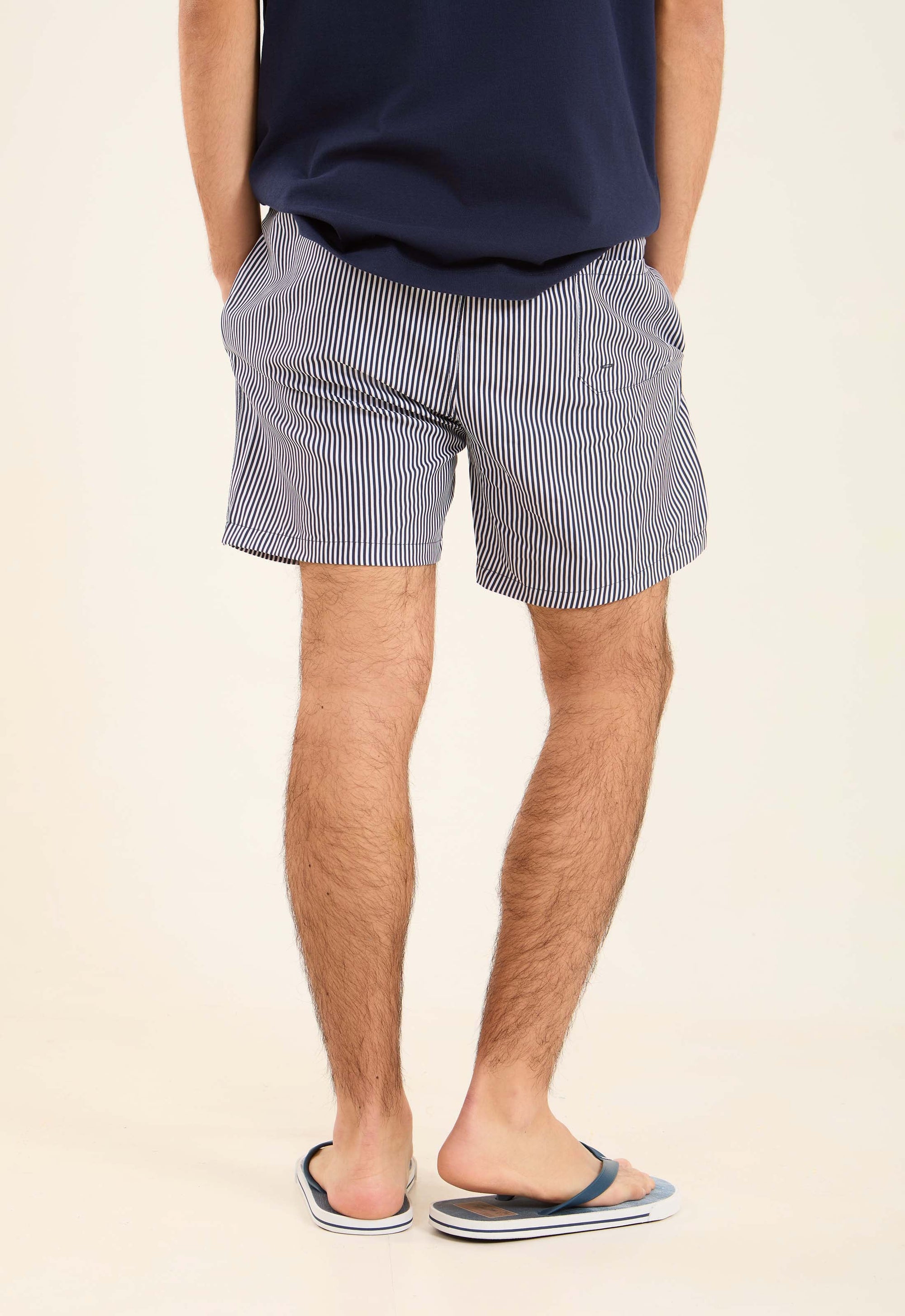 Viscose Striped Summer Swim Shorts