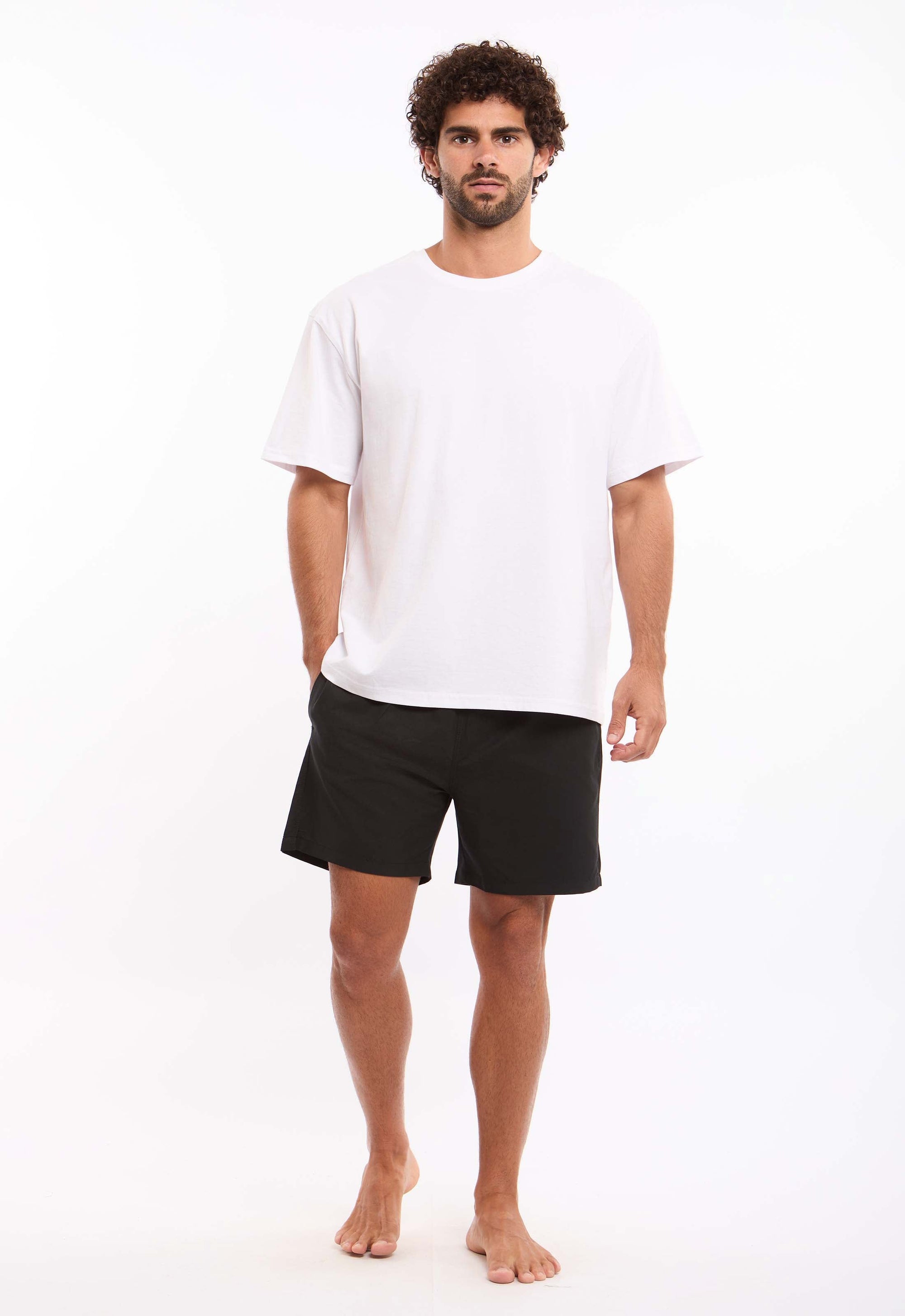 Solid Slip On Swim Shorts