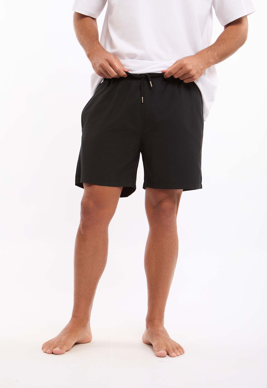 Solid Slip On Swim Shorts