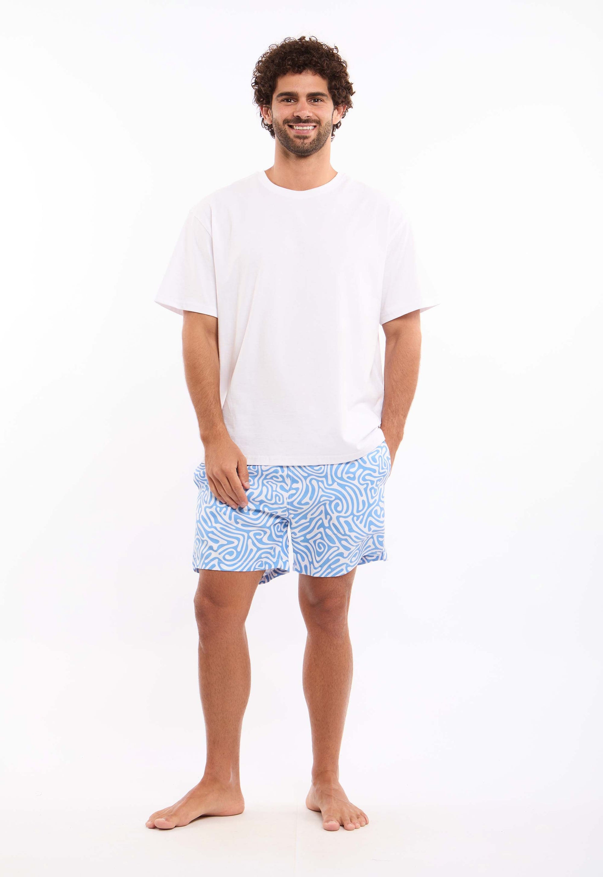 Bi-Tone Patterned Summer Swim Shorts