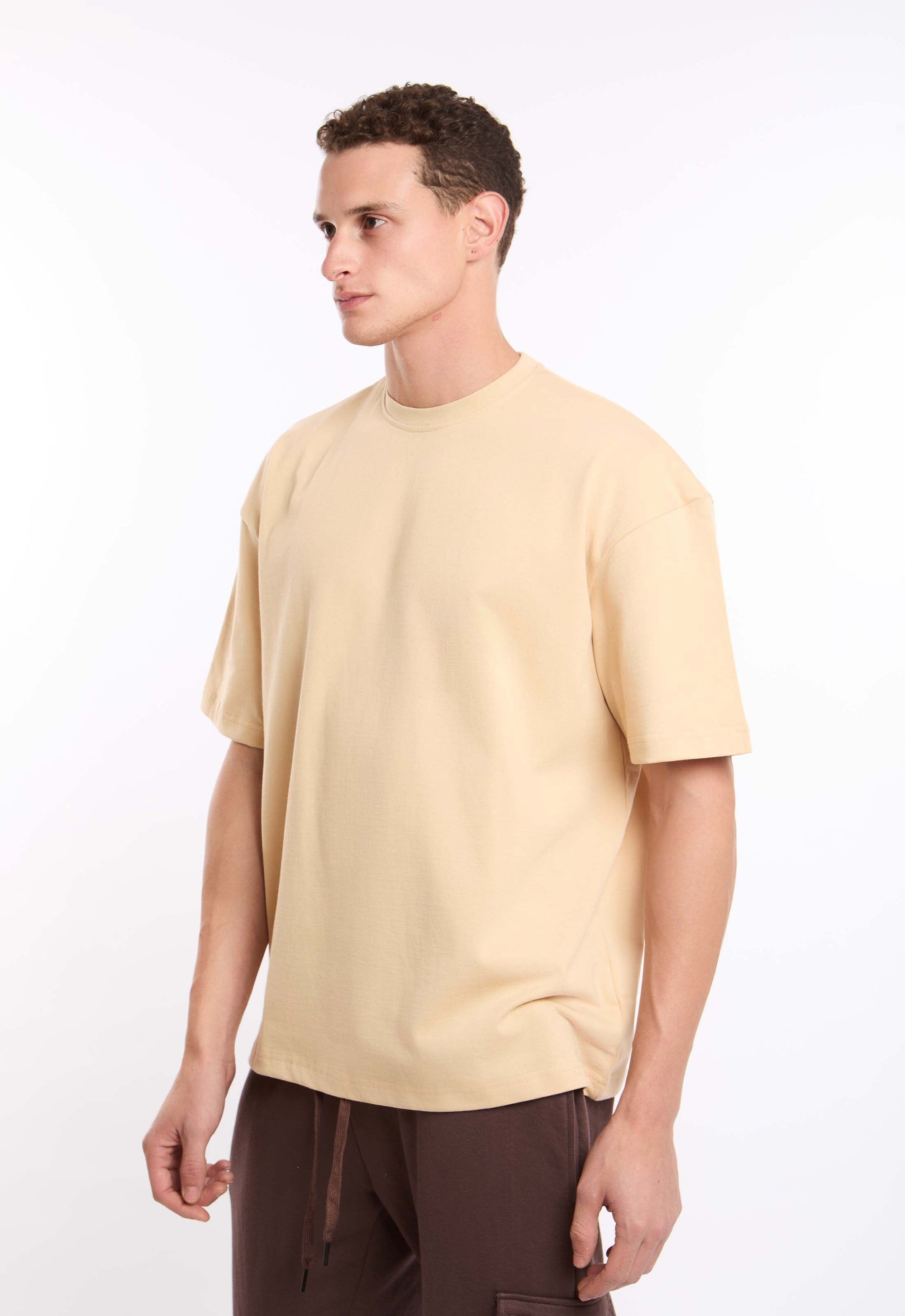 Solid Relaxed Fit Basic Comfy Tee