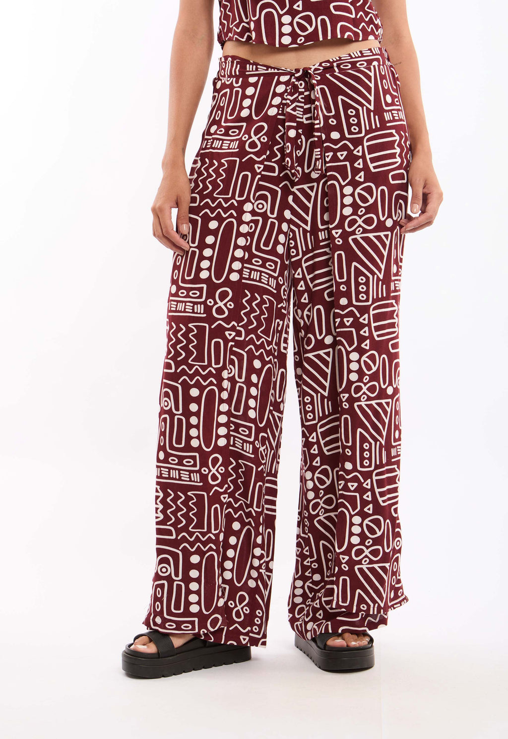 Women's Wrap Wide-Leg Pants Multicolor
