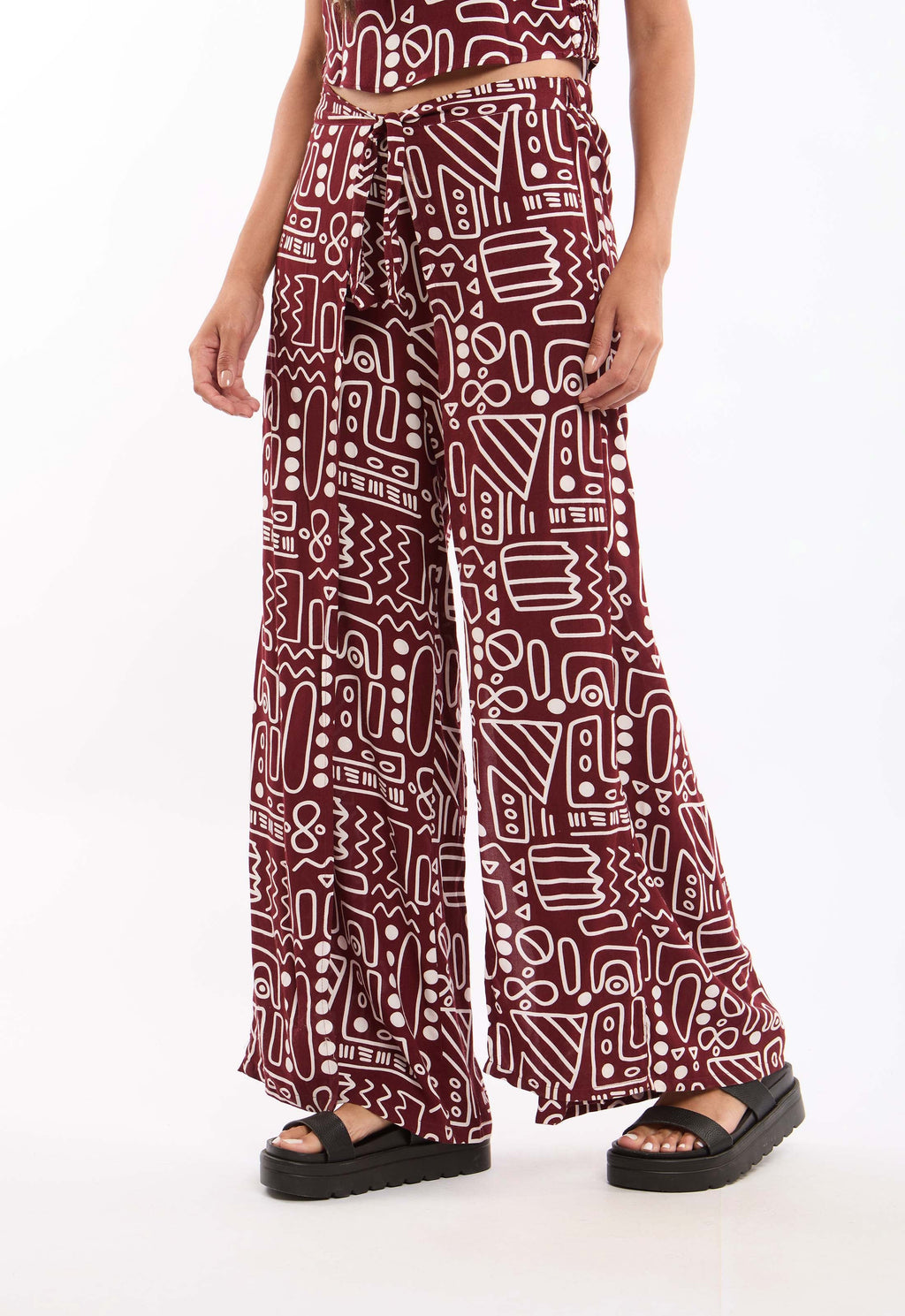 Women's Wrap Wide-Leg Pants Multicolor