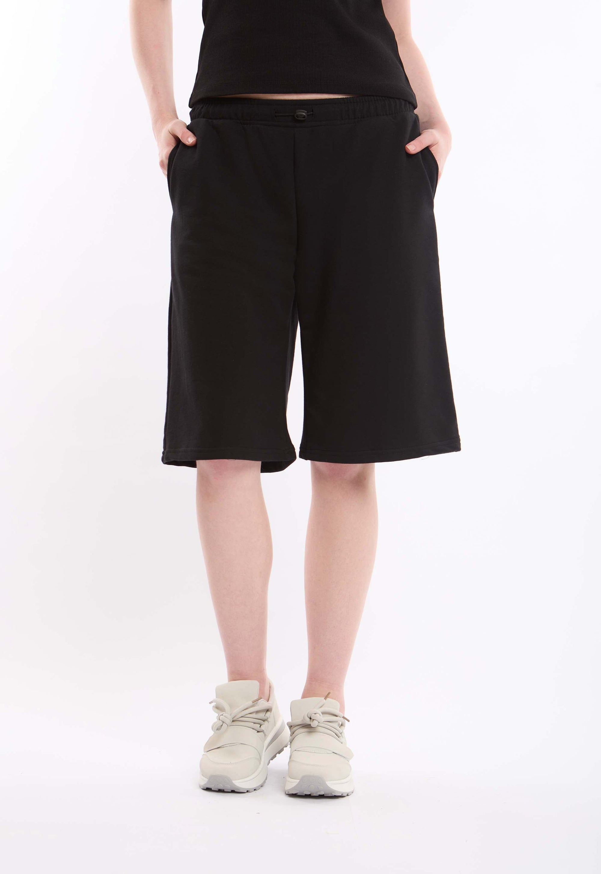 Slip On Long Shorts with Drawstring Waist