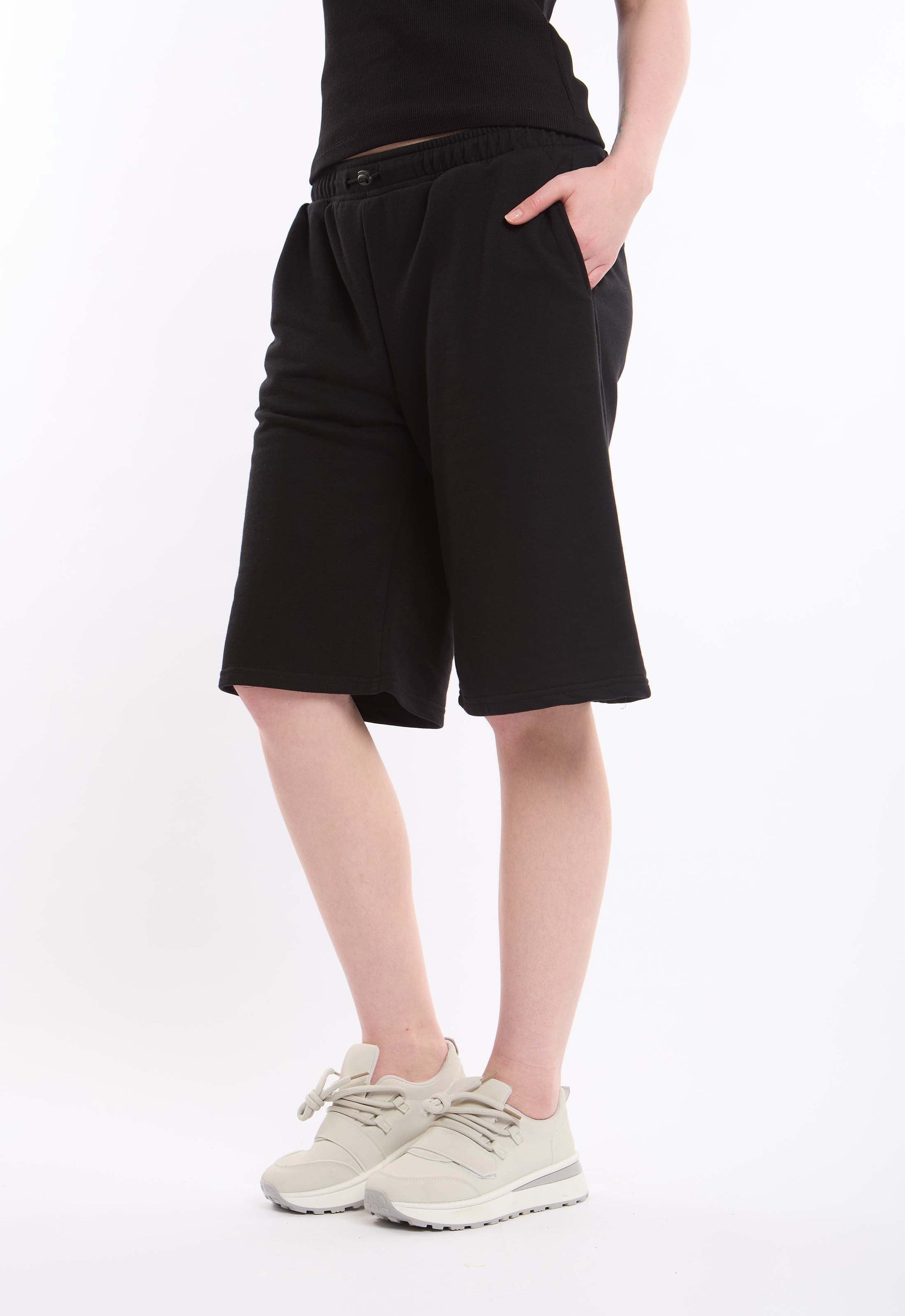 Slip On Long Shorts with Drawstring Waist