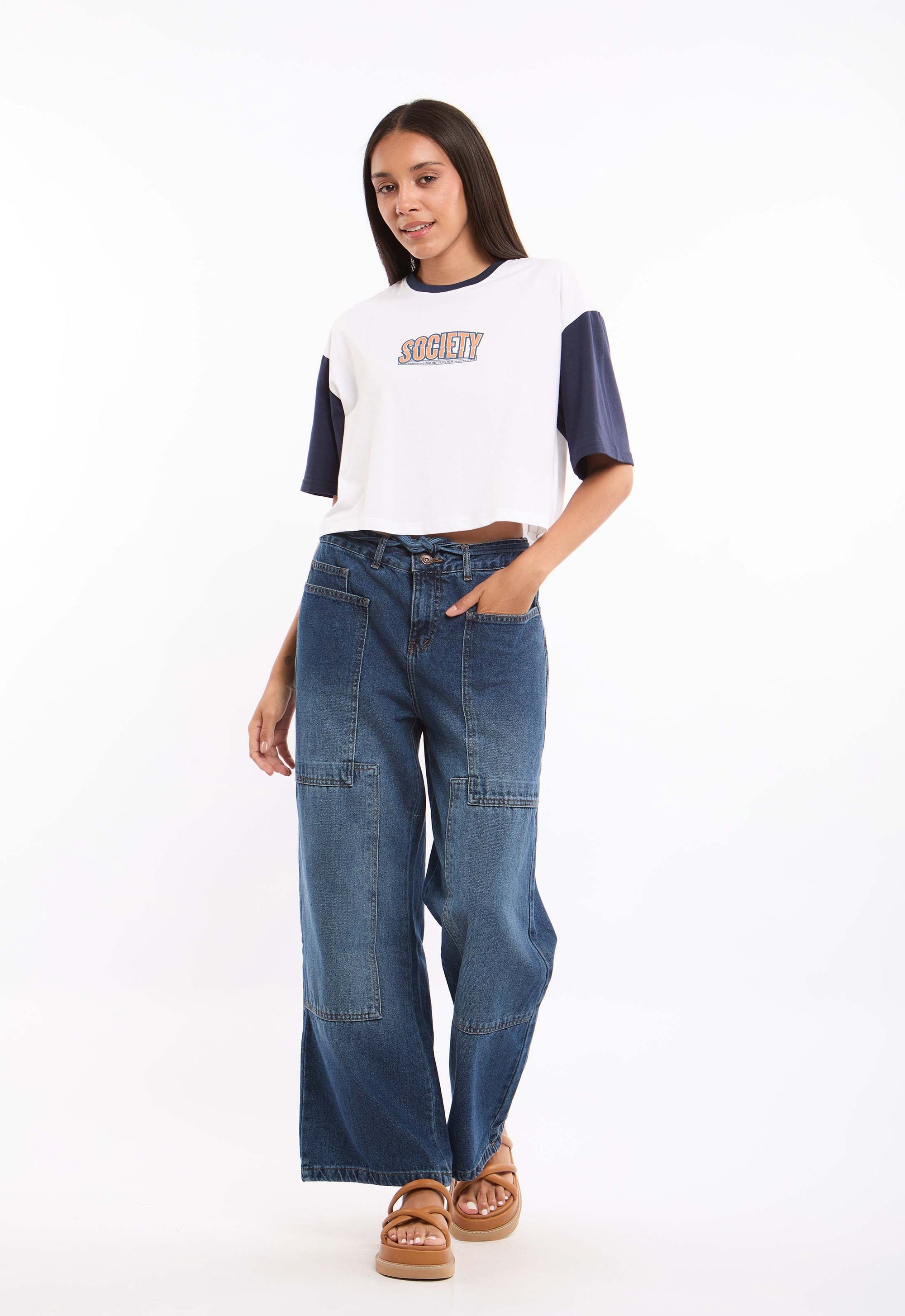 Relaxed Fit Bi-Tone Slip On Tee