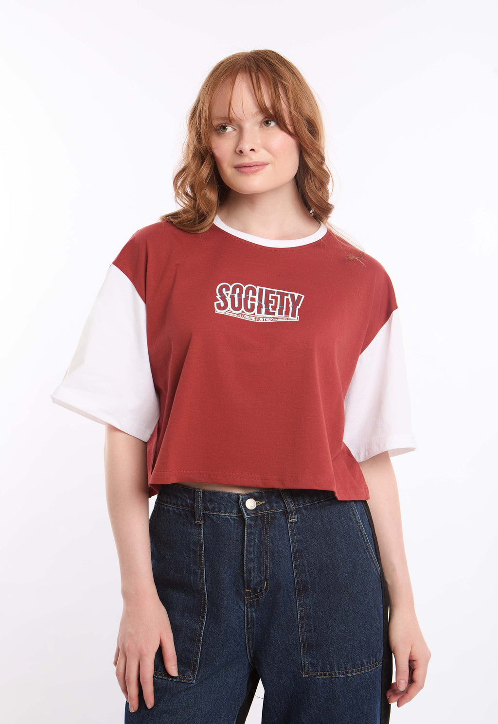 Relaxed Fit Bi-Tone Slip On Tee