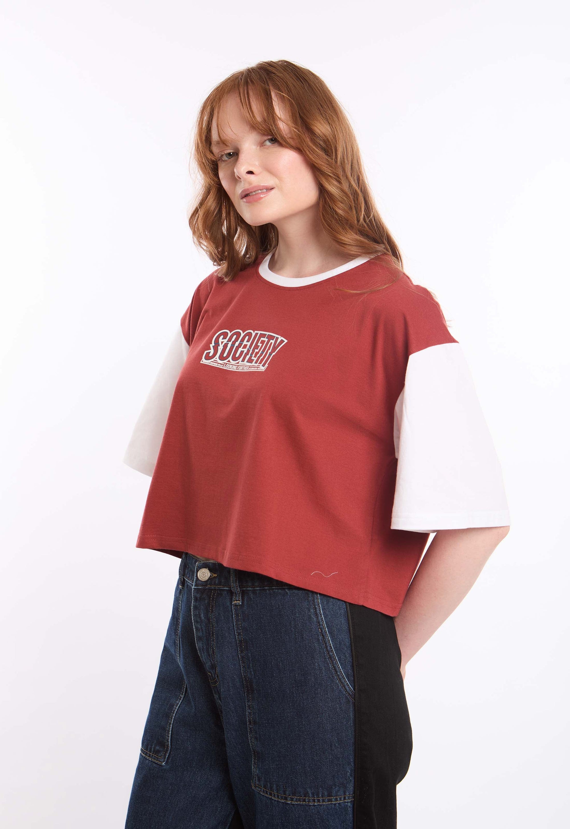 Relaxed Fit Bi-Tone Slip On Tee