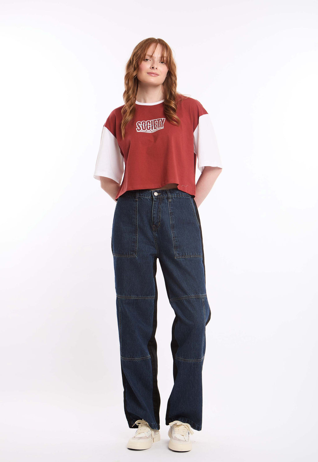 Relaxed Fit Bi-Tone Slip On Tee