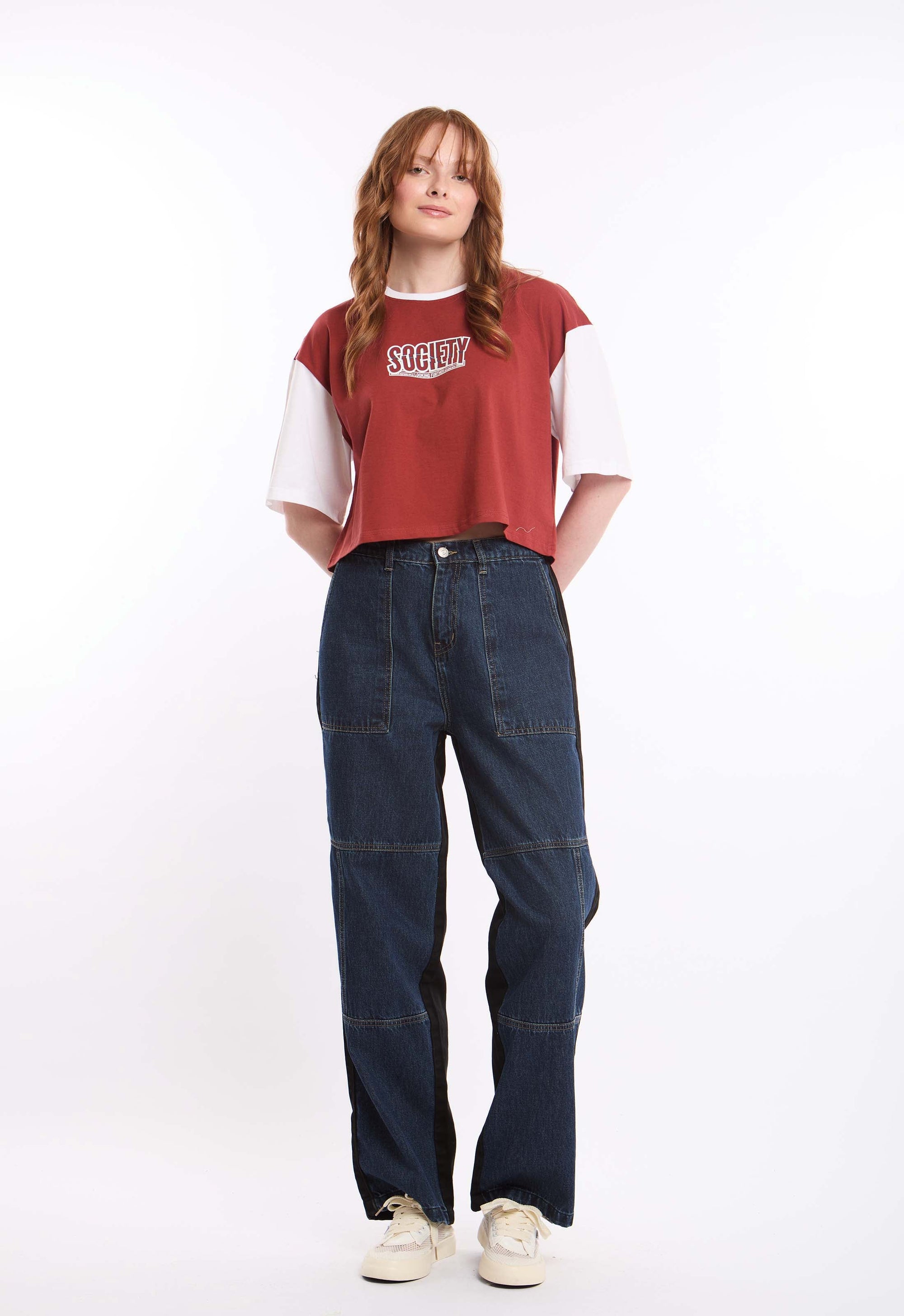 Relaxed Fit Bi-Tone Slip On Tee