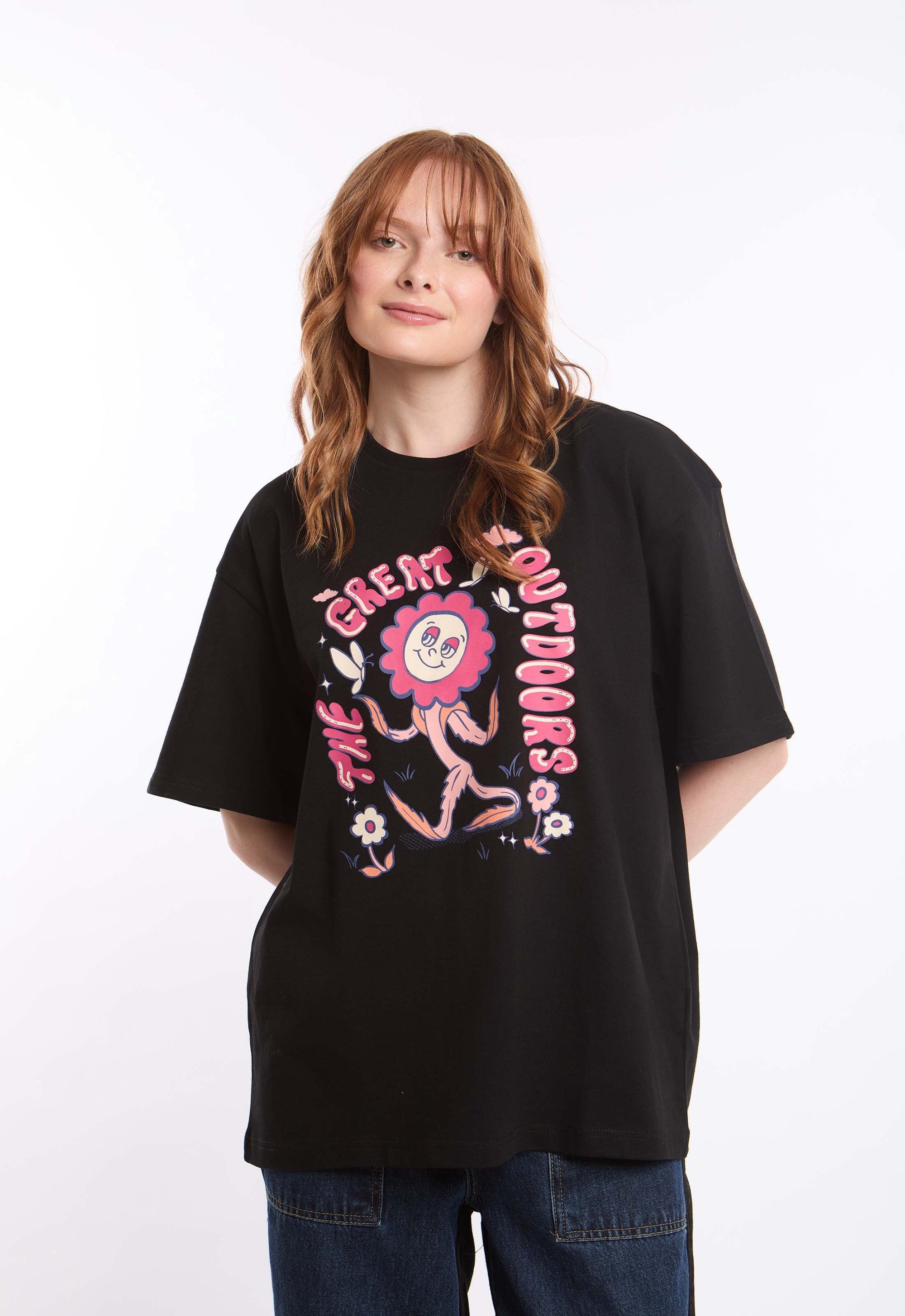 Printed Crew Neck Relaxed Long Tee