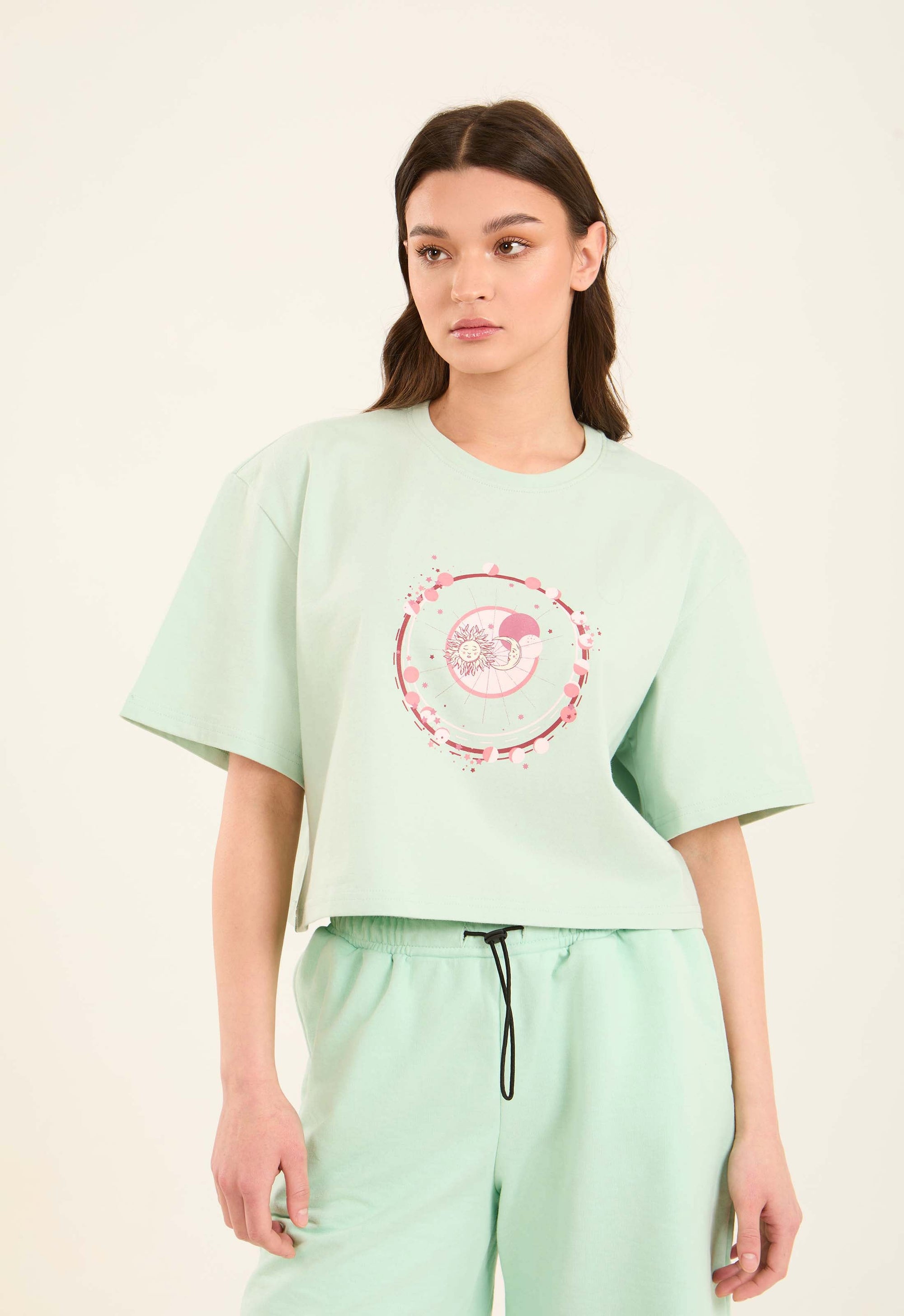 Slip On Relaxed Fit Short Tee with Elbow Sleeves