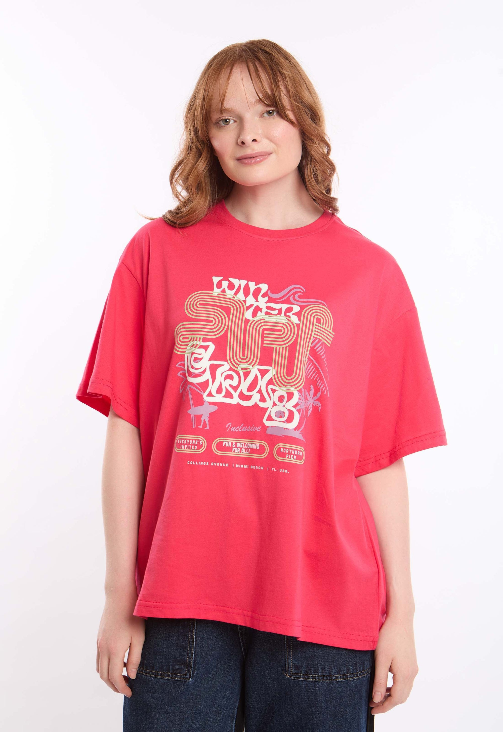 "Winter" Printed Elbow Sleeves Cotton Tee