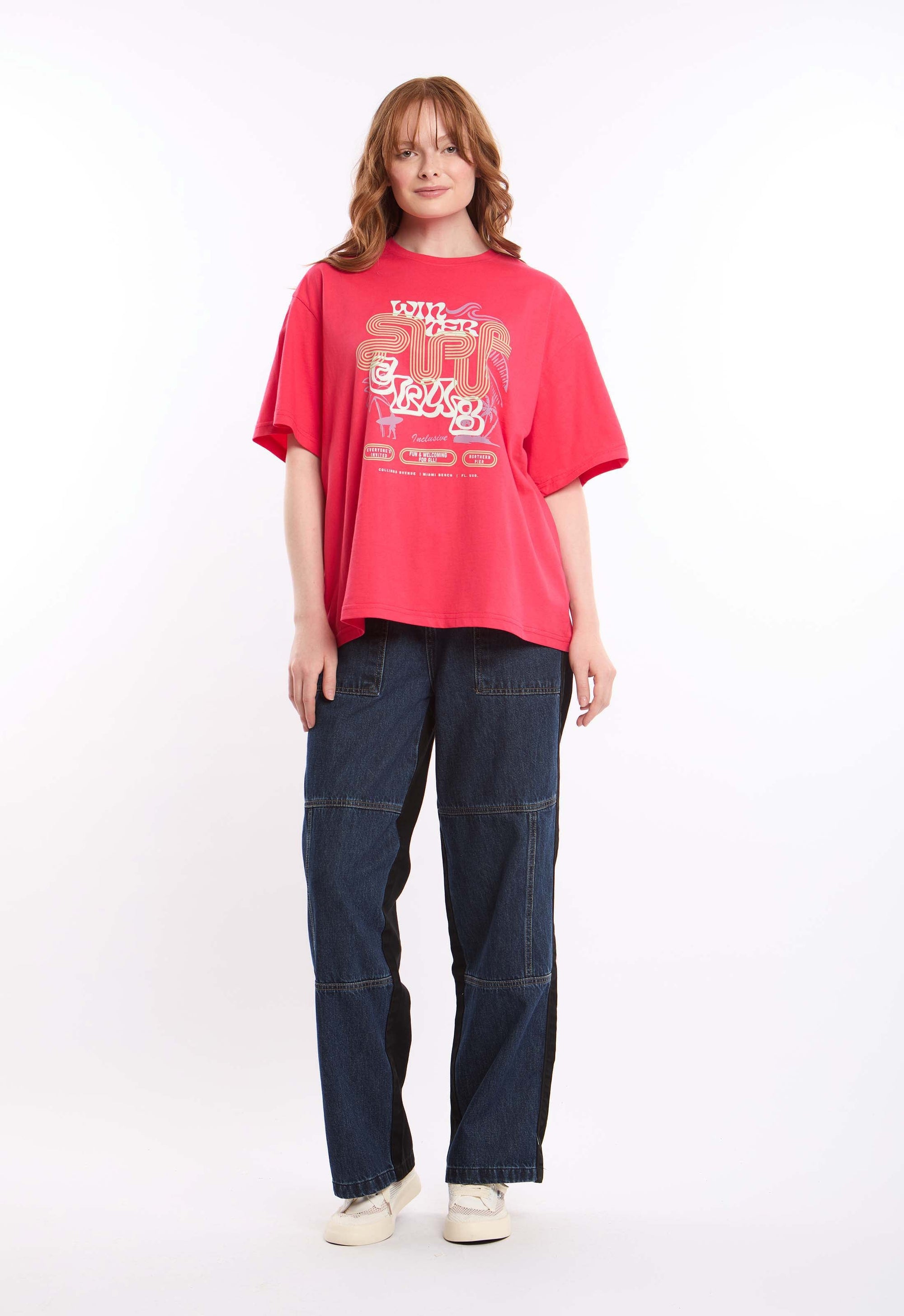 "Winter" Printed Elbow Sleeves Cotton Tee