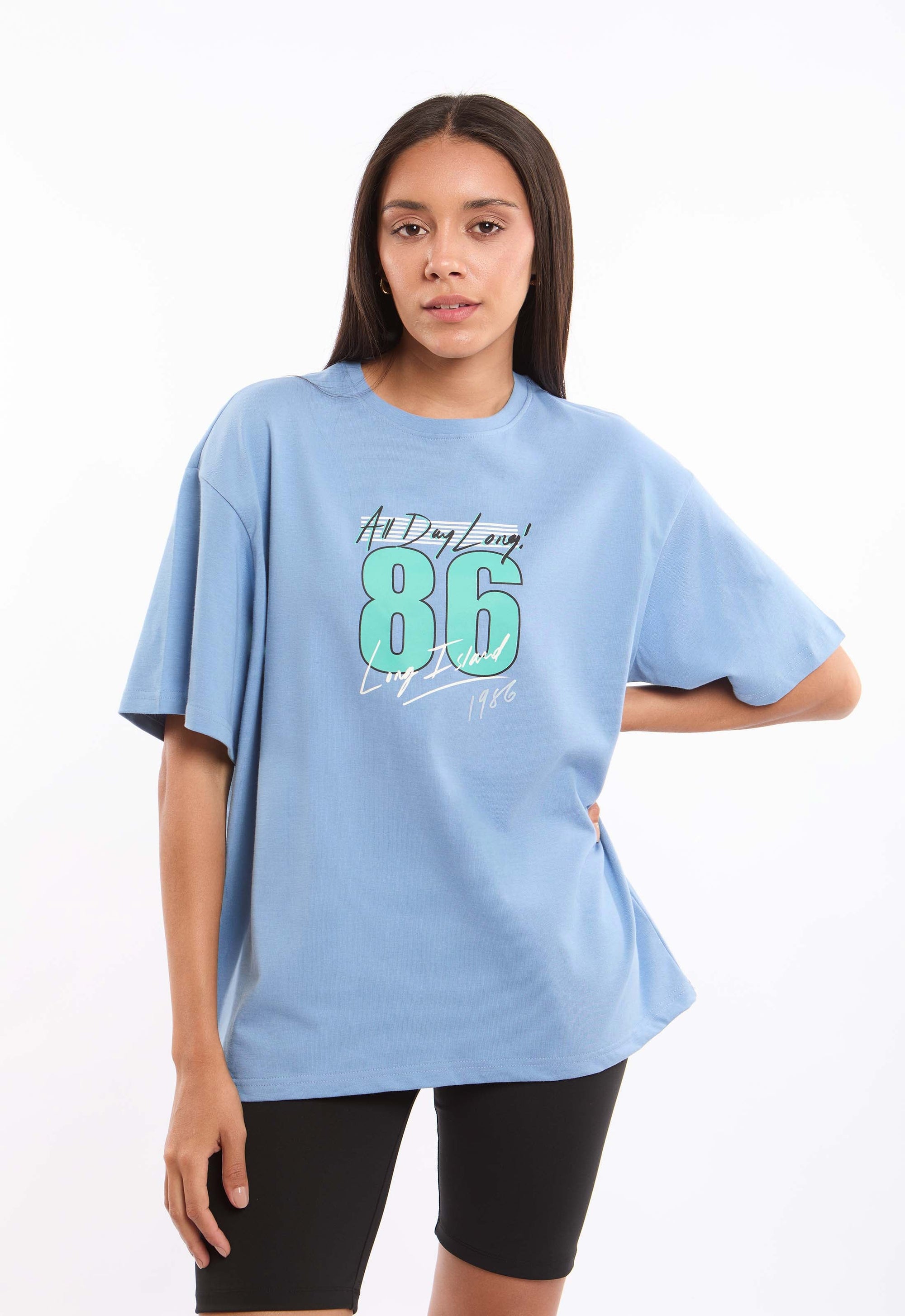 Printed Crew Neck Slip On Long Tee