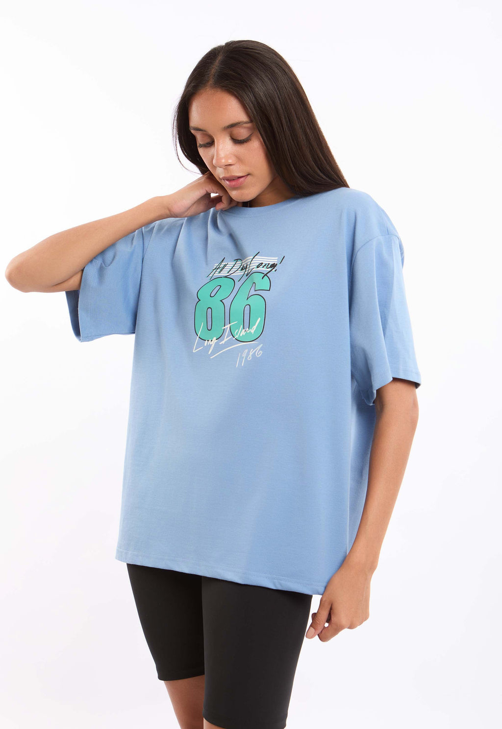 Printed Crew Neck Slip On Long Tee