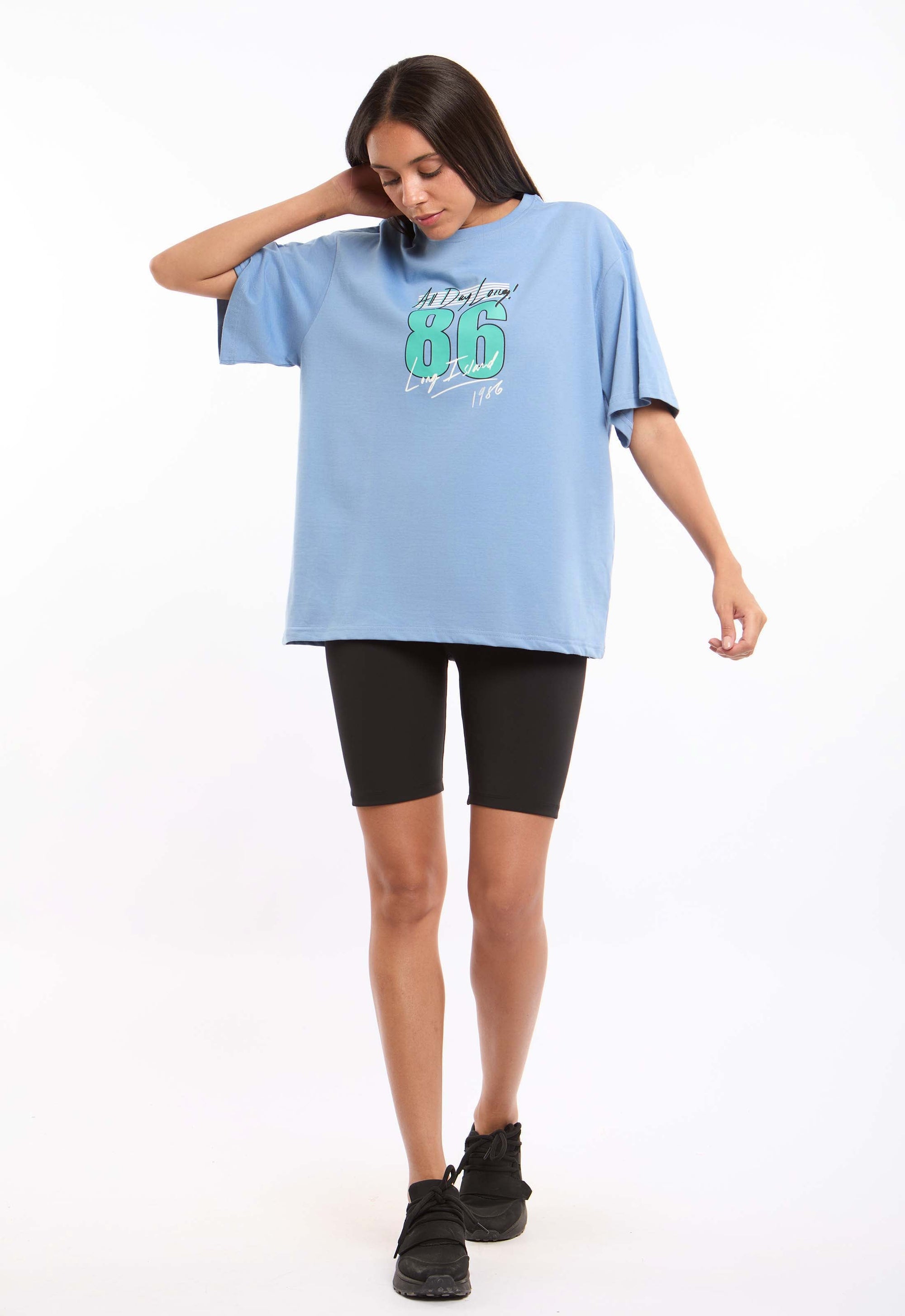 Printed Crew Neck Slip On Long Tee