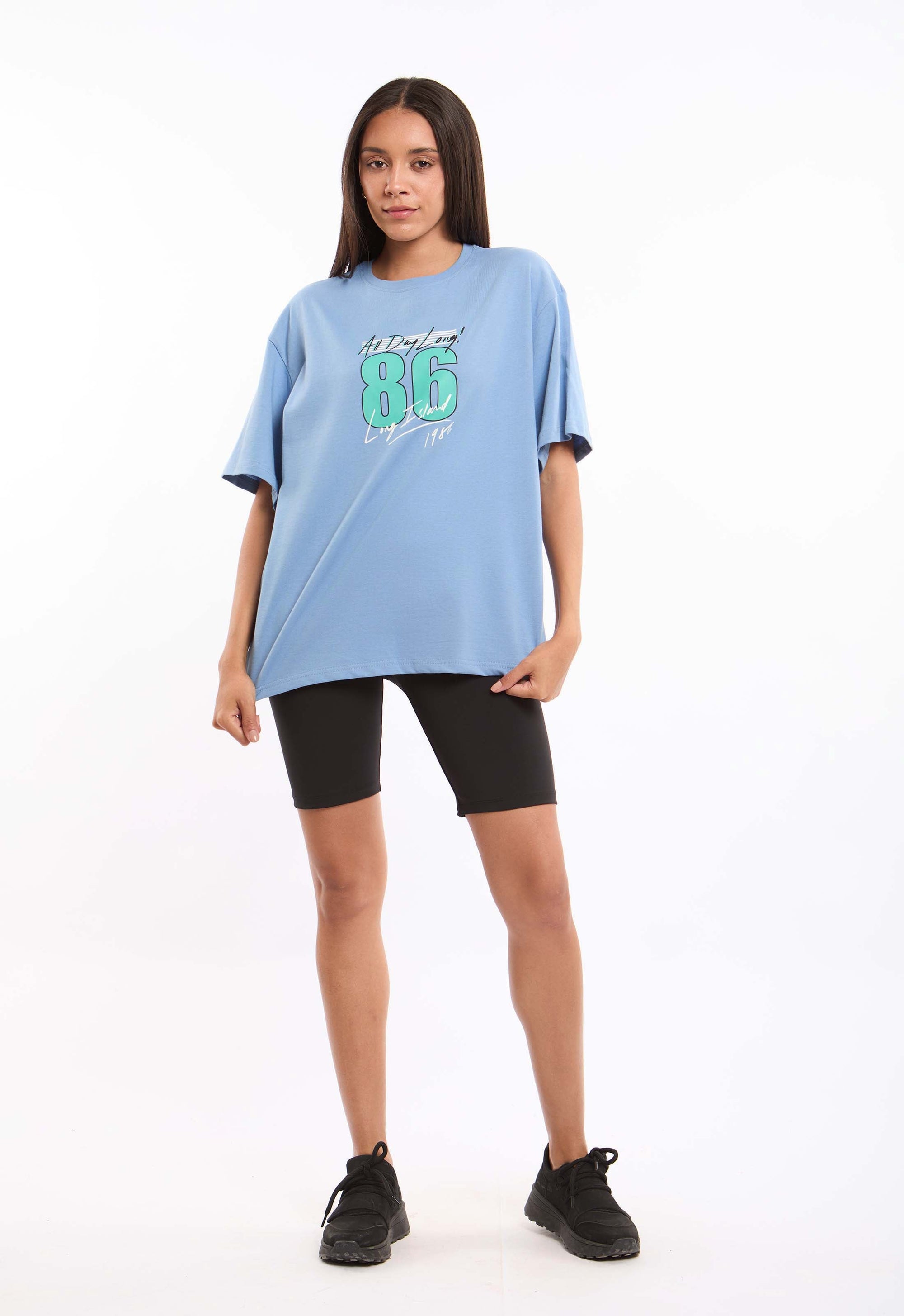 Printed Crew Neck Slip On Long Tee