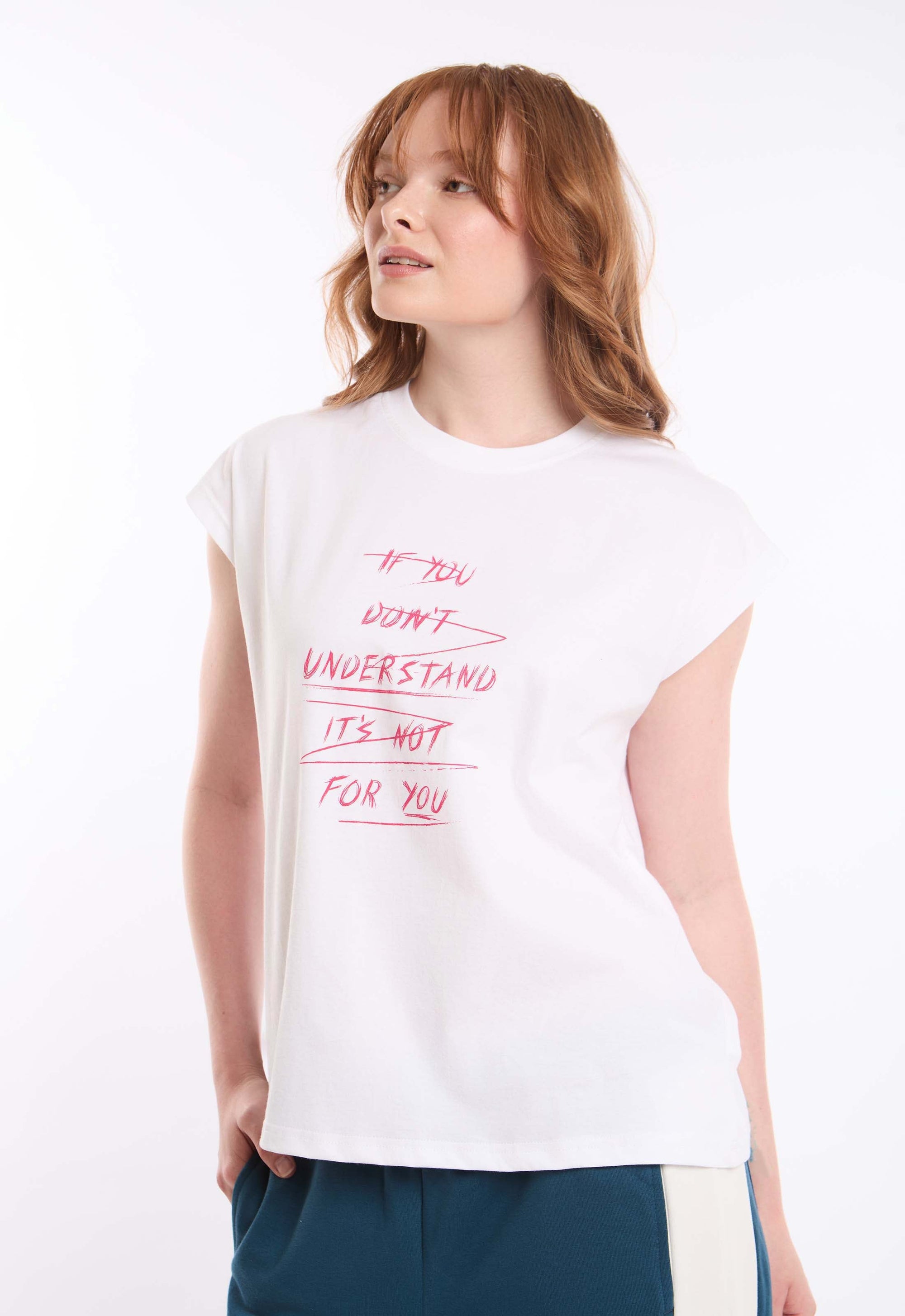 Printed Cap Sleeves Relaxed Fit Tee