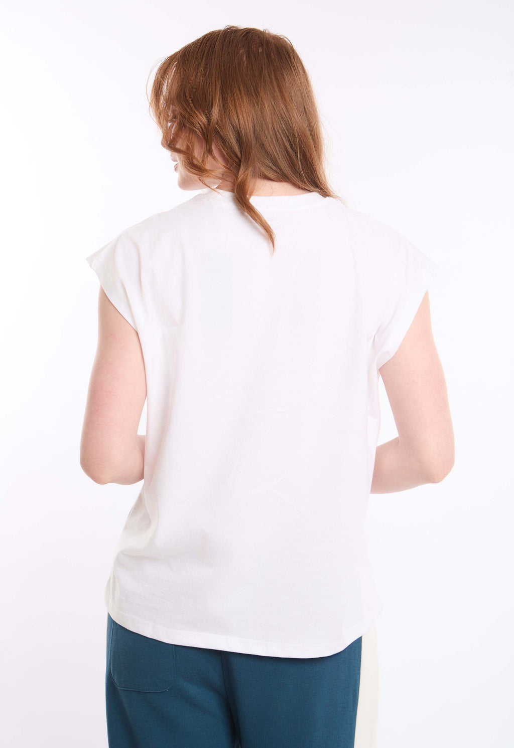 Printed Cap Sleeves Relaxed Fit Tee