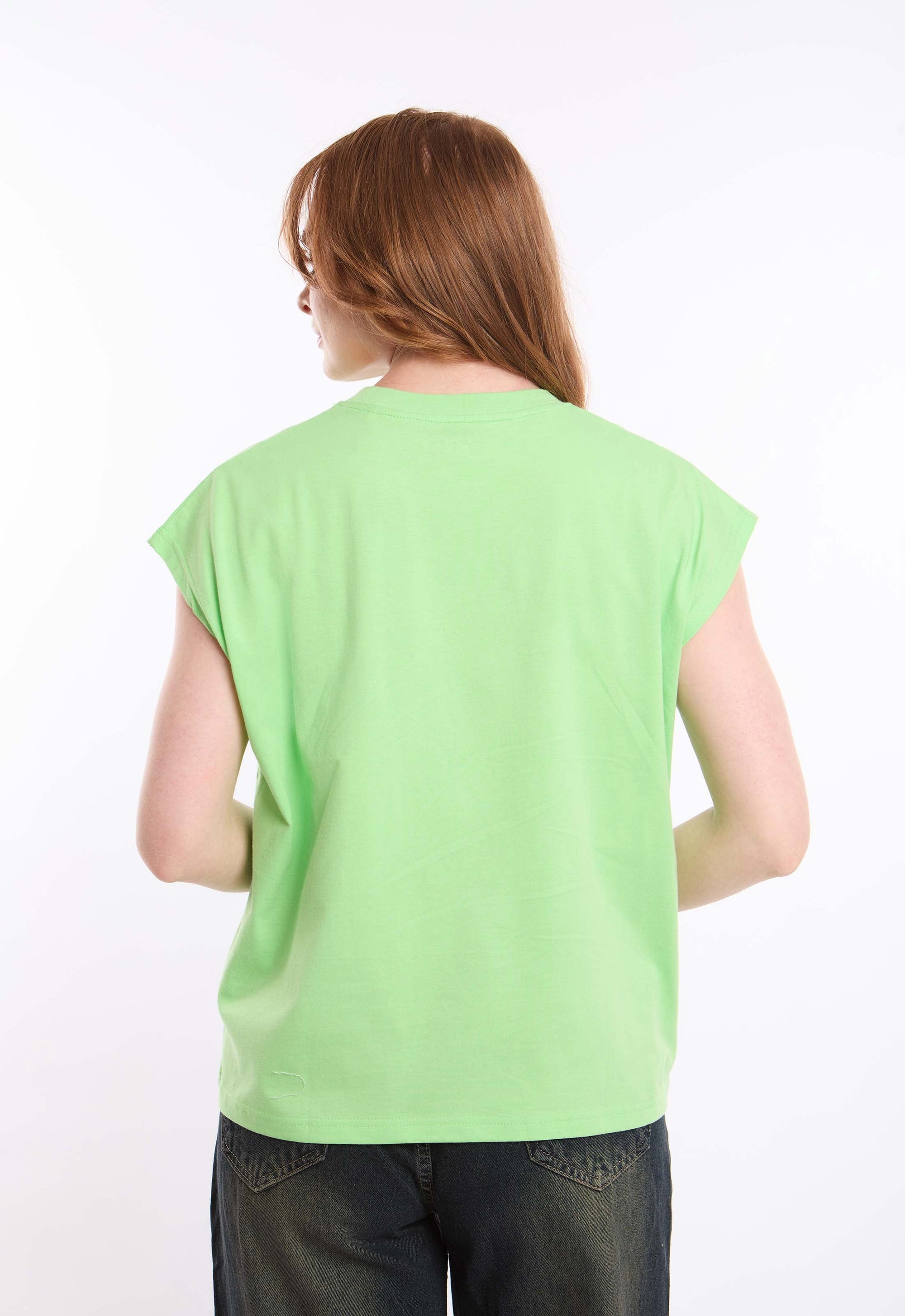 Printed Cap Sleeves Relaxed Fit Tee