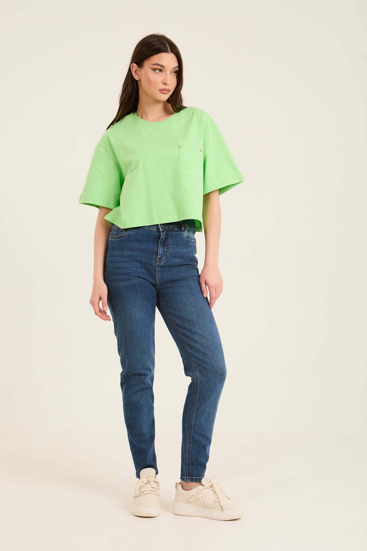 Front Patched Pocket Elbow Sleeves Tee