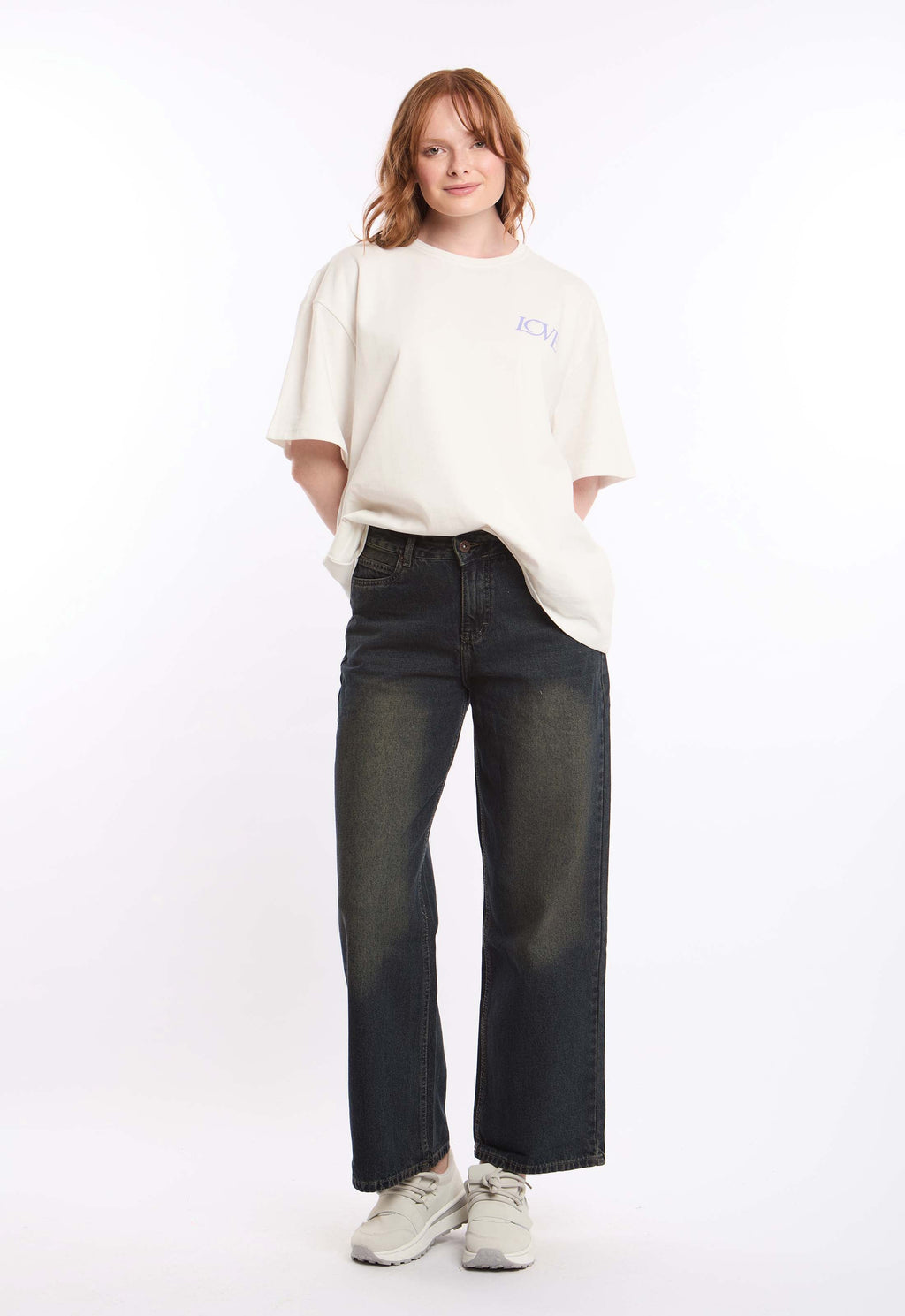 "Love" Print Cotton Long Tee