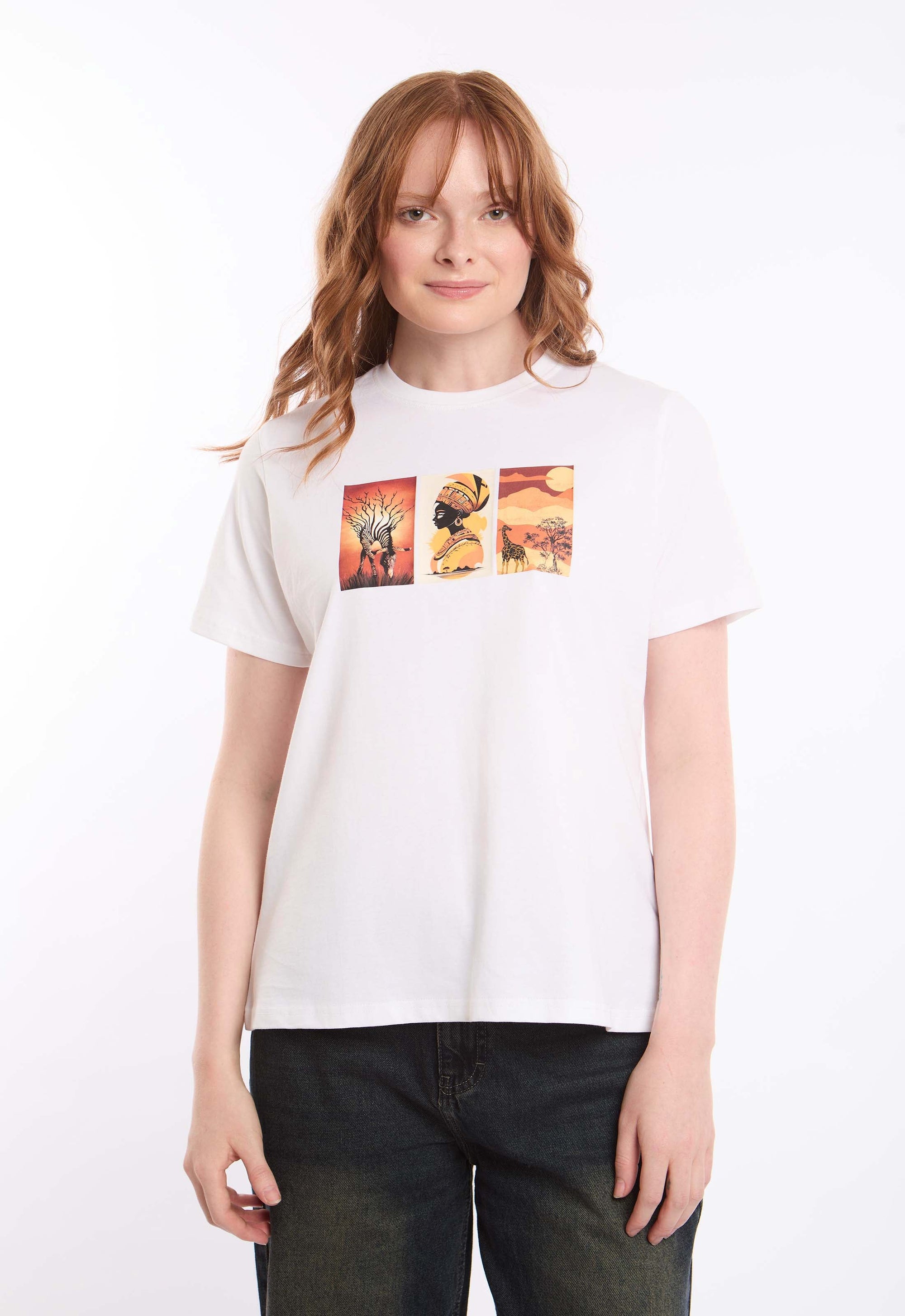 Short Sleeves African Print Cotton Tee