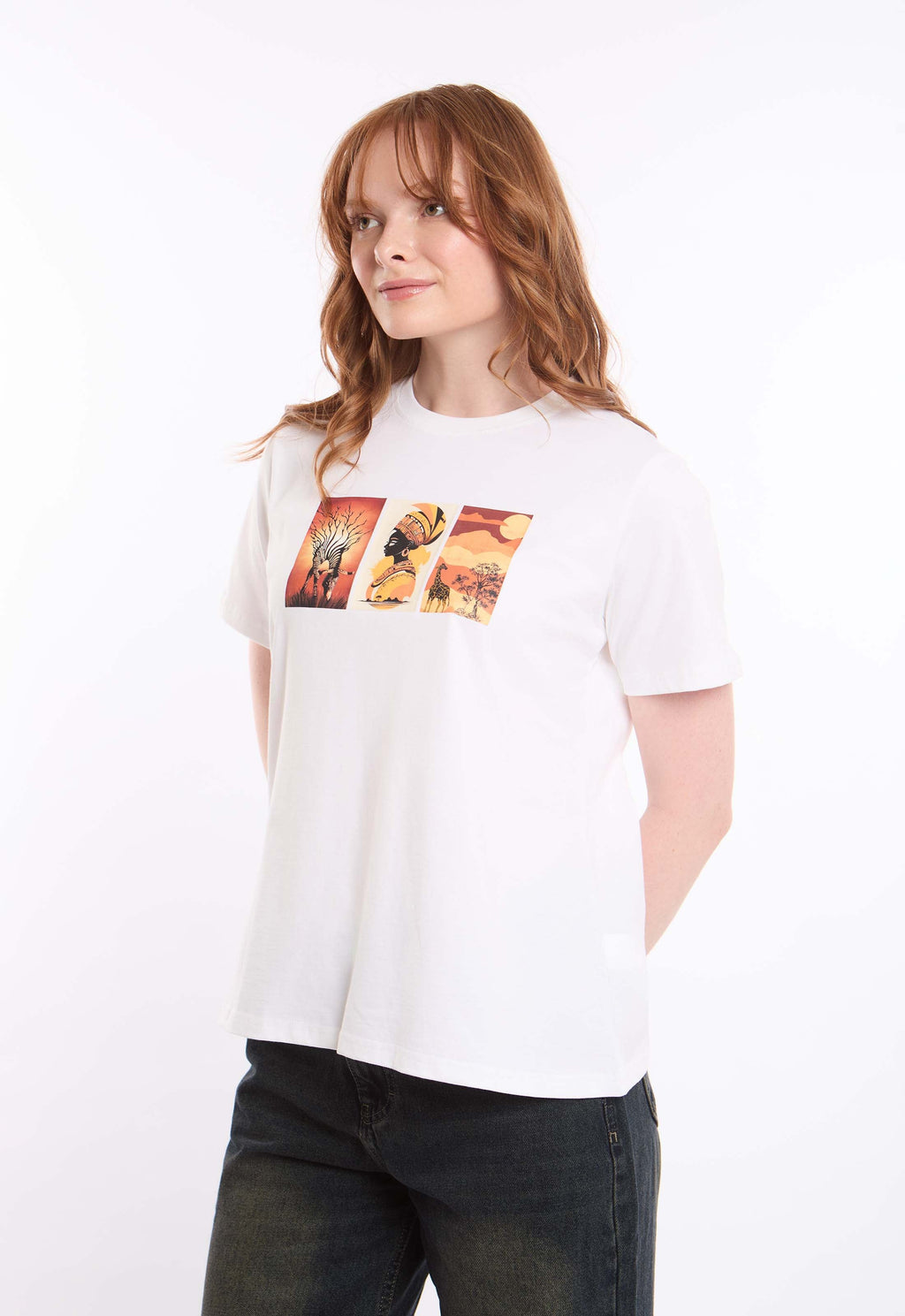 Short Sleeves African Print Cotton Tee