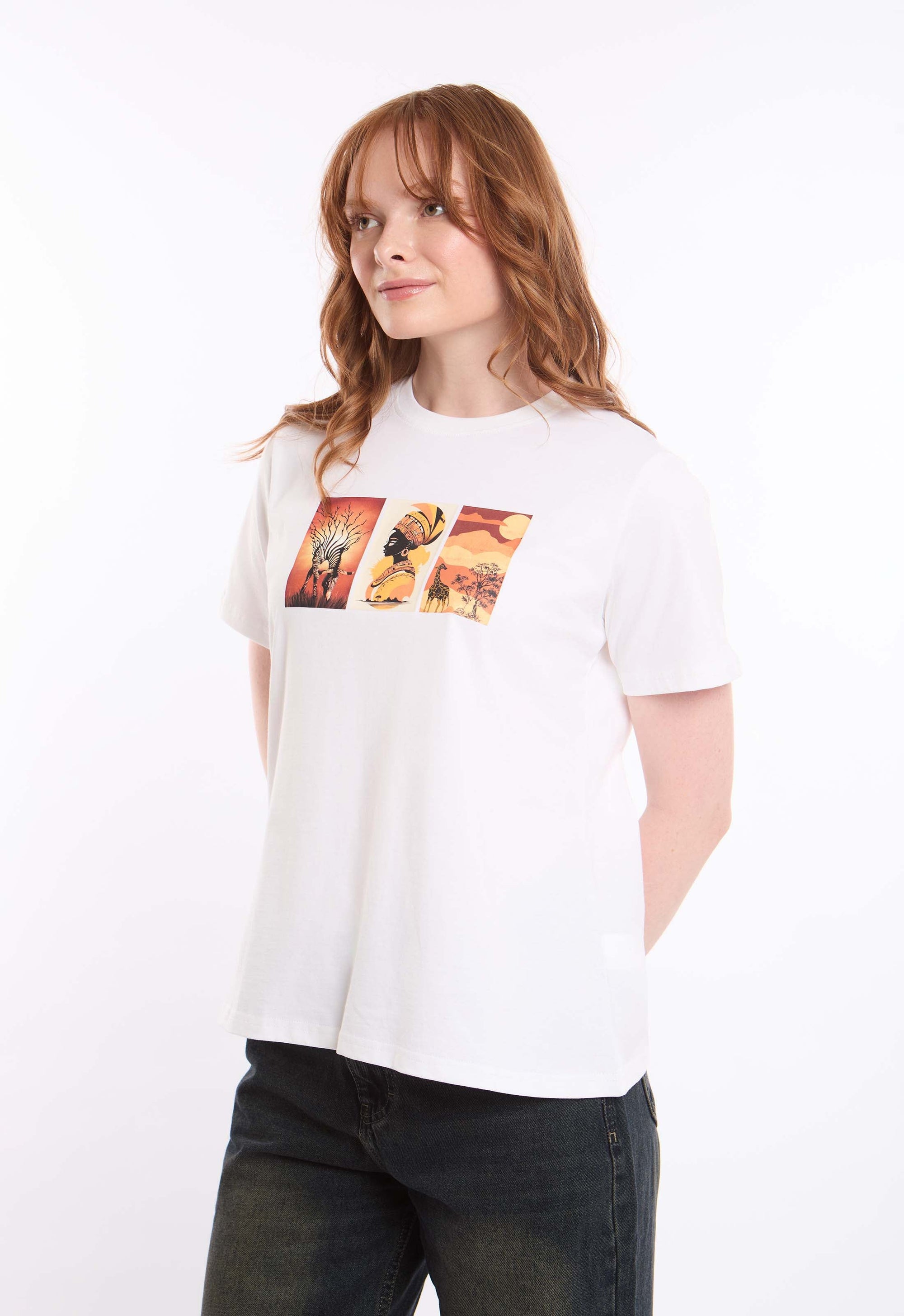 Short Sleeves African Print Cotton Tee