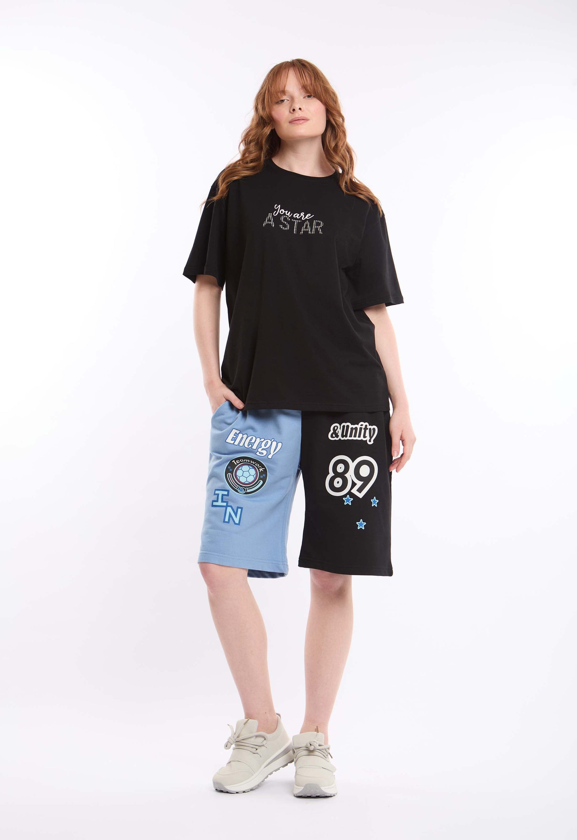 "You Are Star" Printed Elbow Sleeves Tee