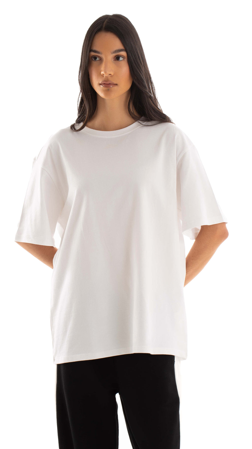 Solid Relaxed Fit Basic Cotton Tee