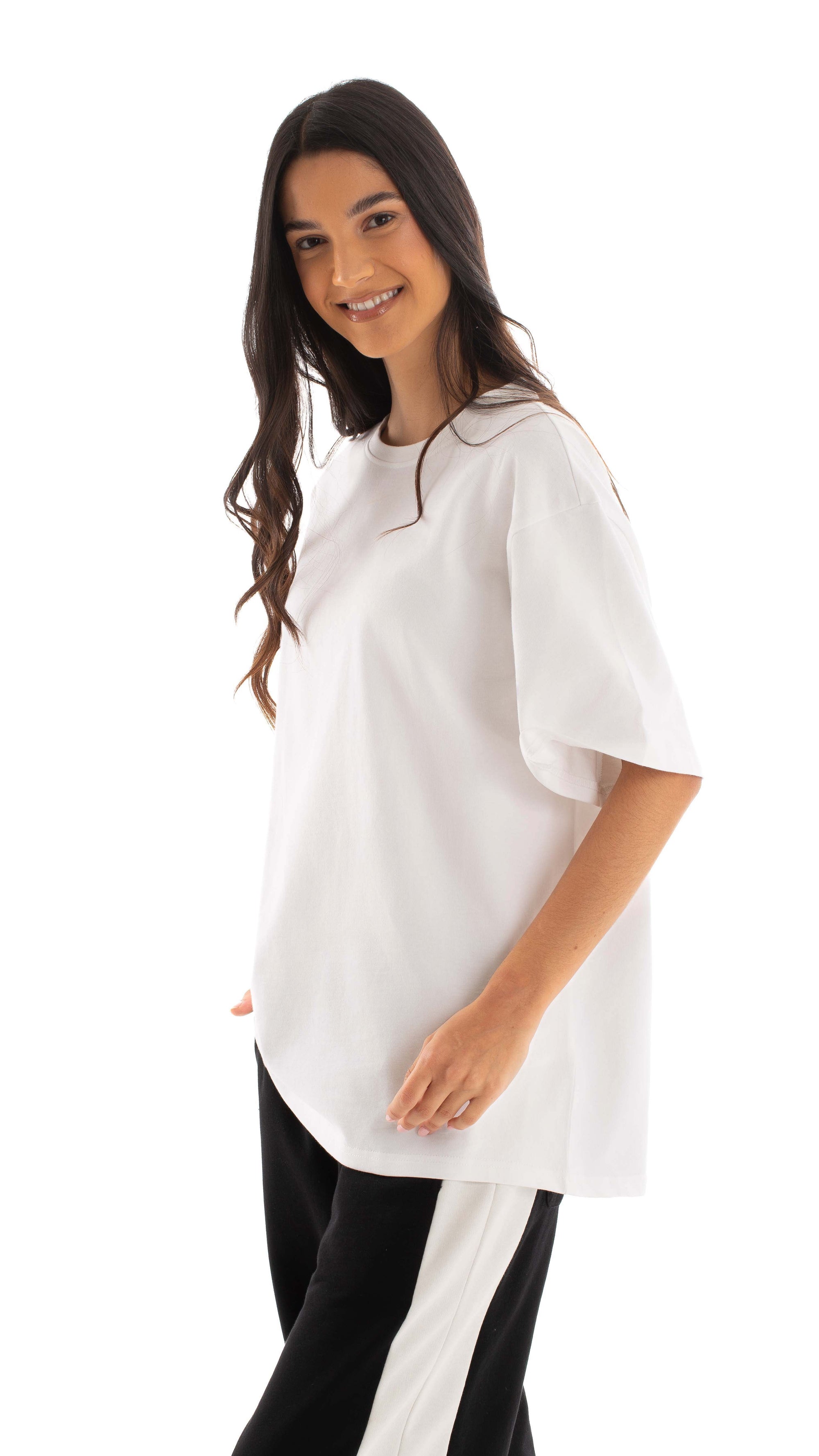 Solid Relaxed Fit Basic Cotton Tee