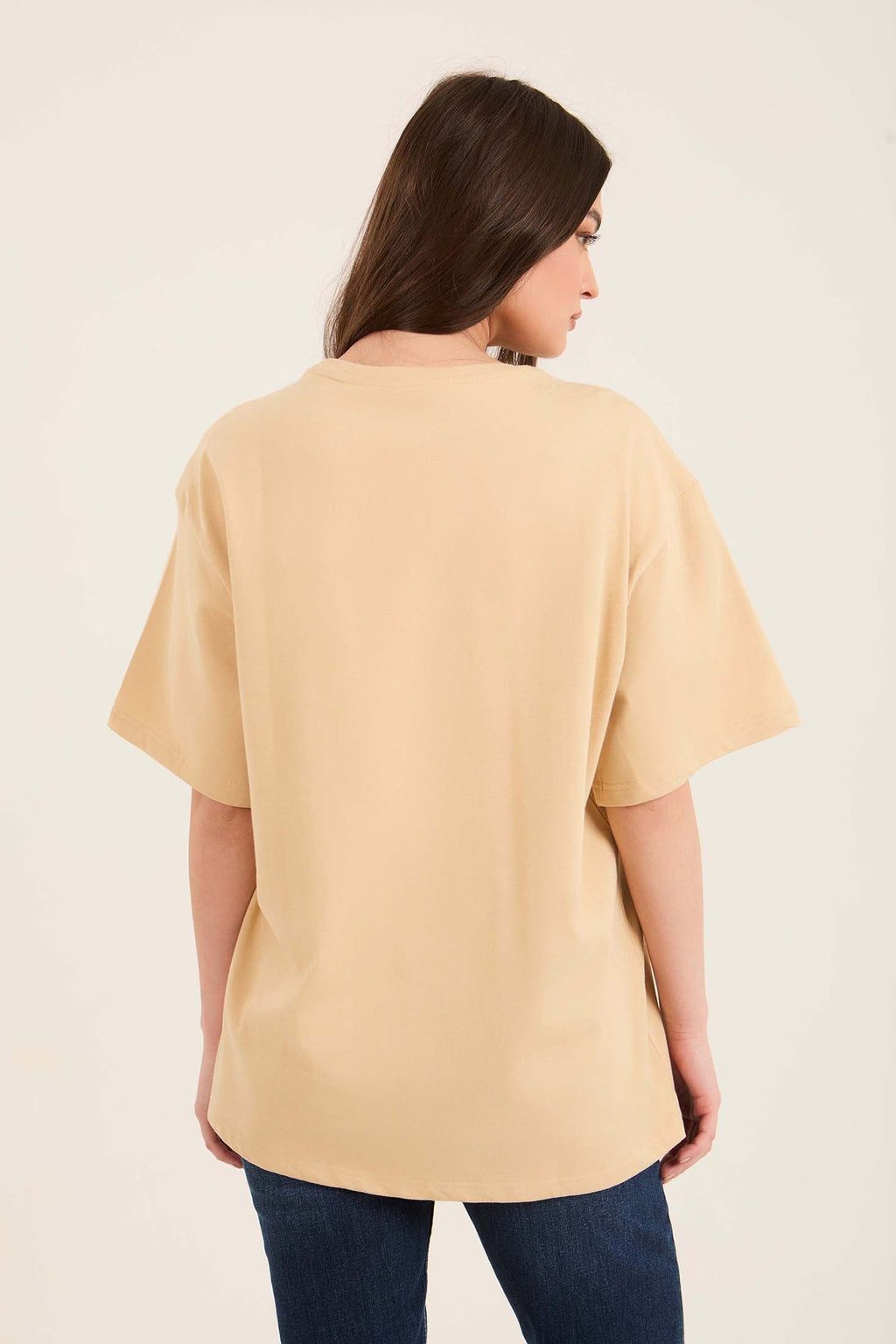 Solid Relaxed Fit Basic Cotton Tee