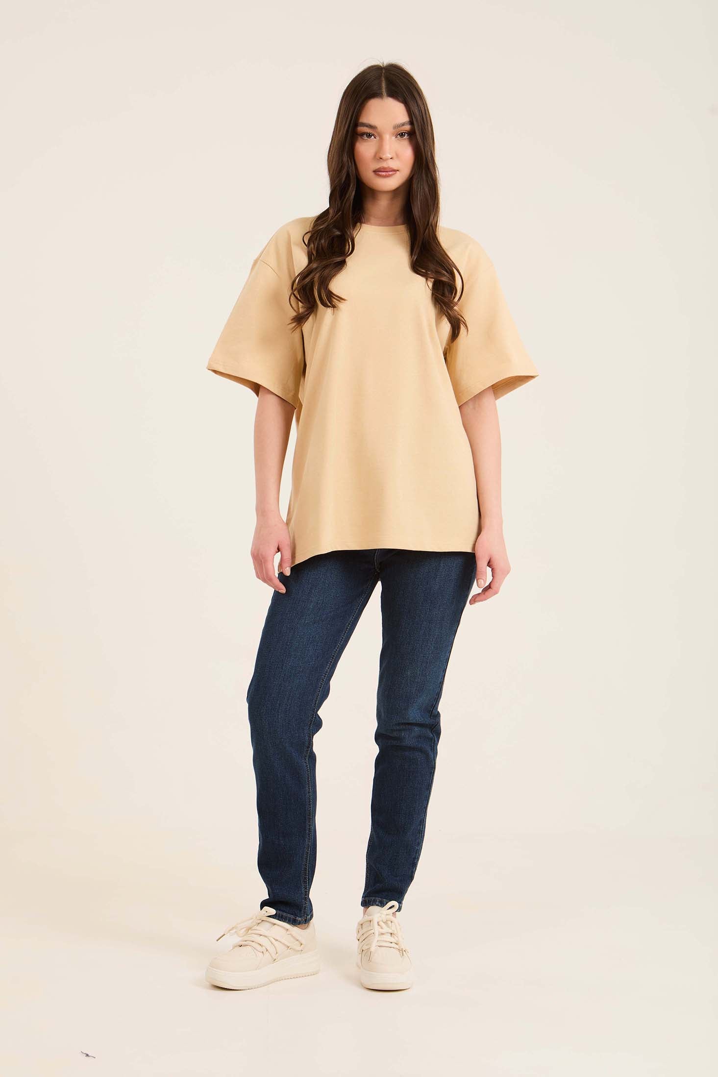 Solid Relaxed Fit Basic Cotton Tee