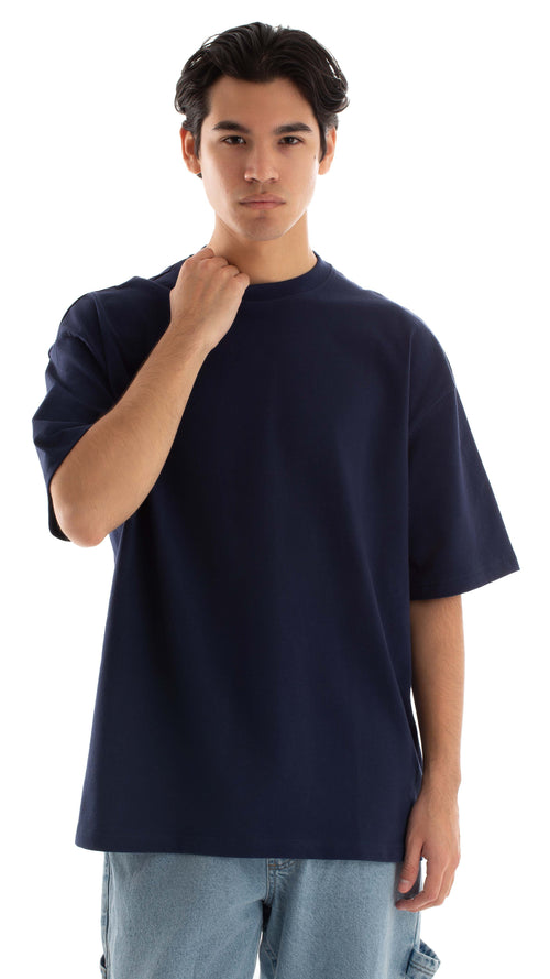 100% cotton oversized navy tee