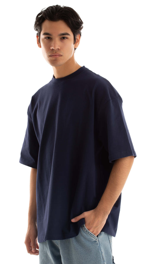 100% cotton oversized navy tee