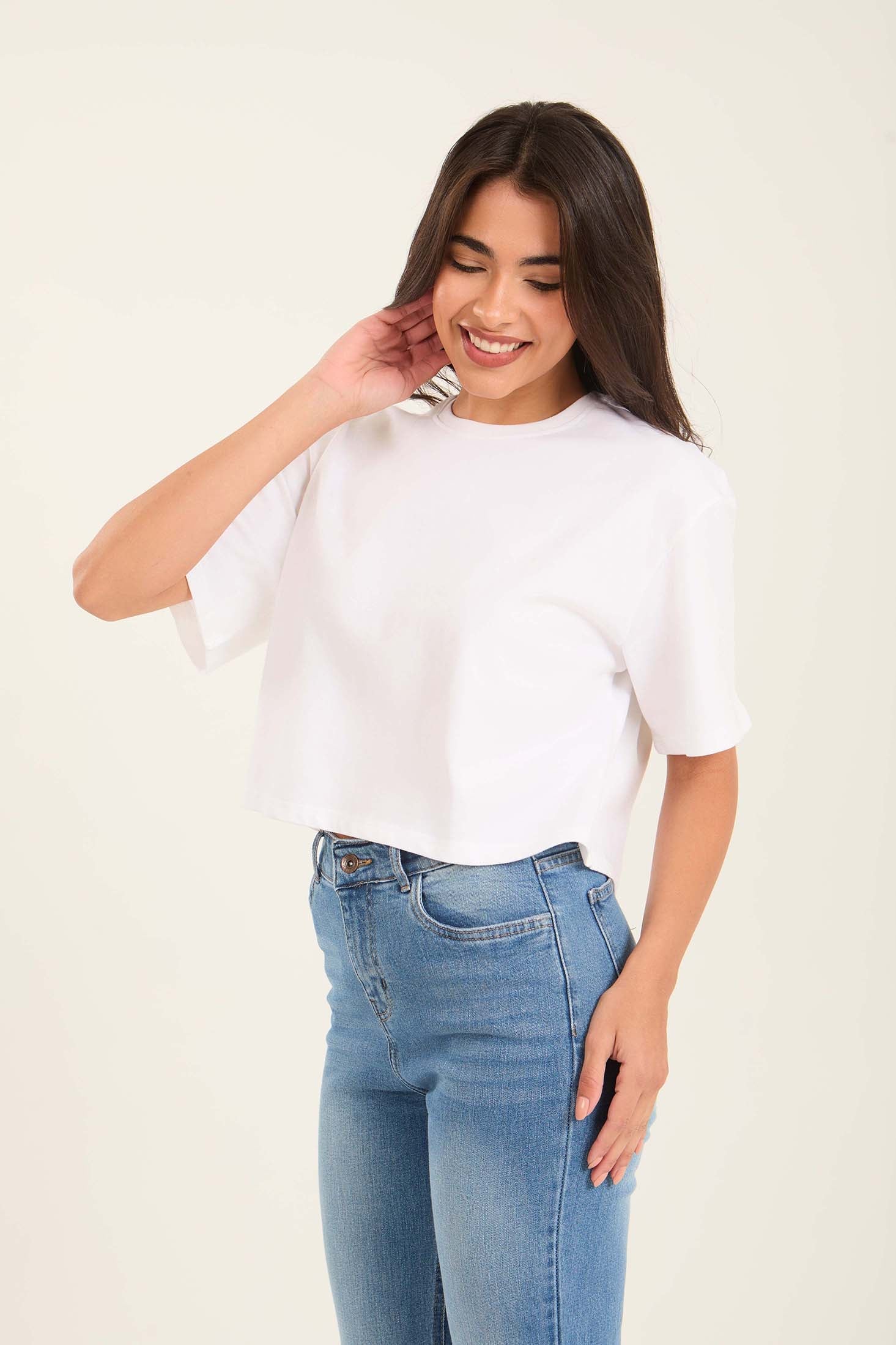 Slip On Cotton Short Basic Tee